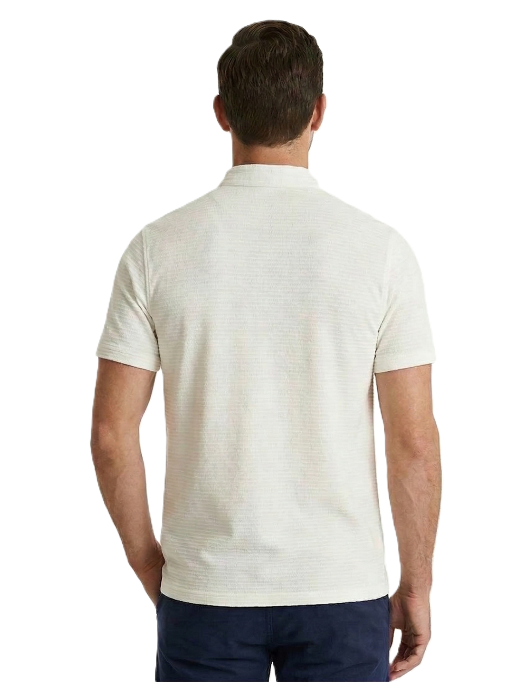 IDENTITI Men Slim Fit Mandarin Neck Solid T-Shirt In White.