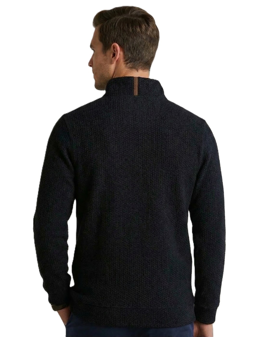 IDENTITI Men Slim Fit High Neck Solid T-Shirt In Black.