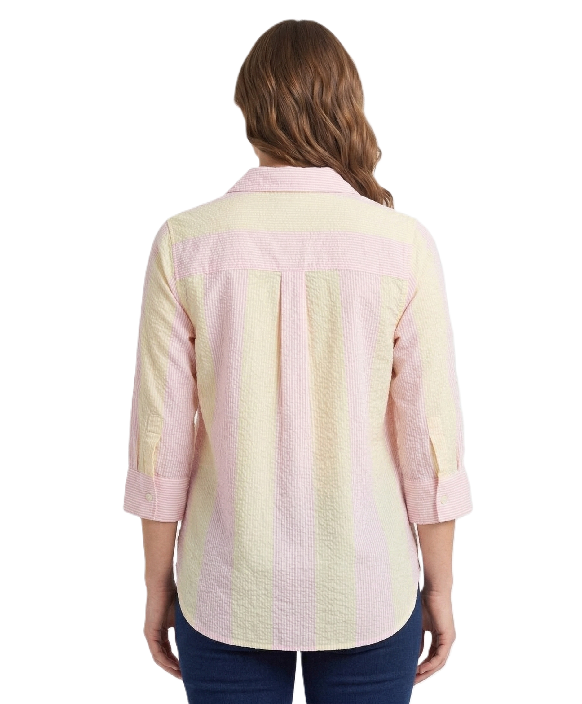 Identiti Women Striped Casual Shirt - Pink.