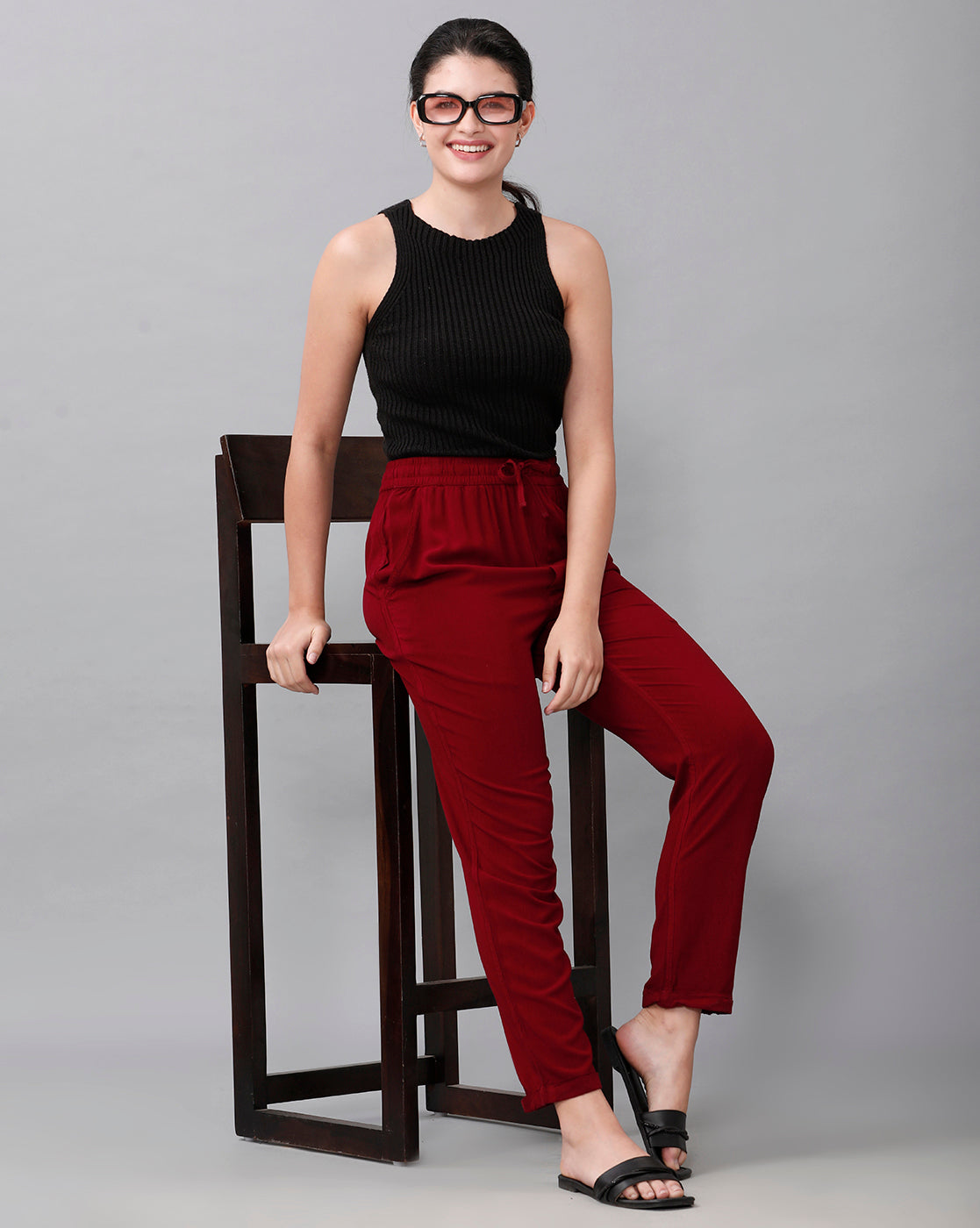 Identiti Casual Trouser - Maroon