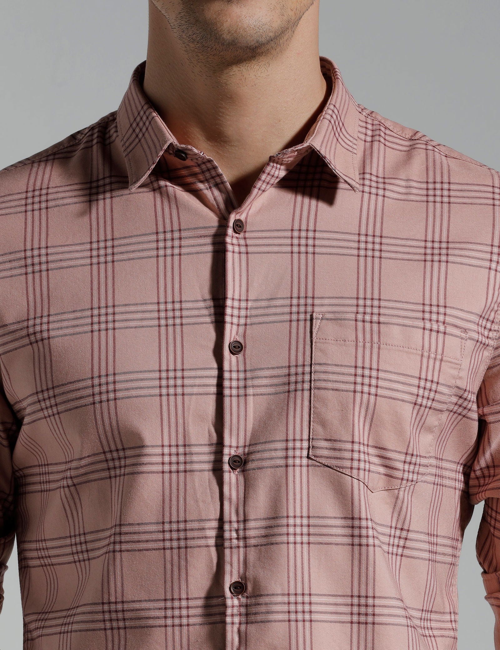 IDENTITI Men Slim Fit Regular Collar Checks Shirt
