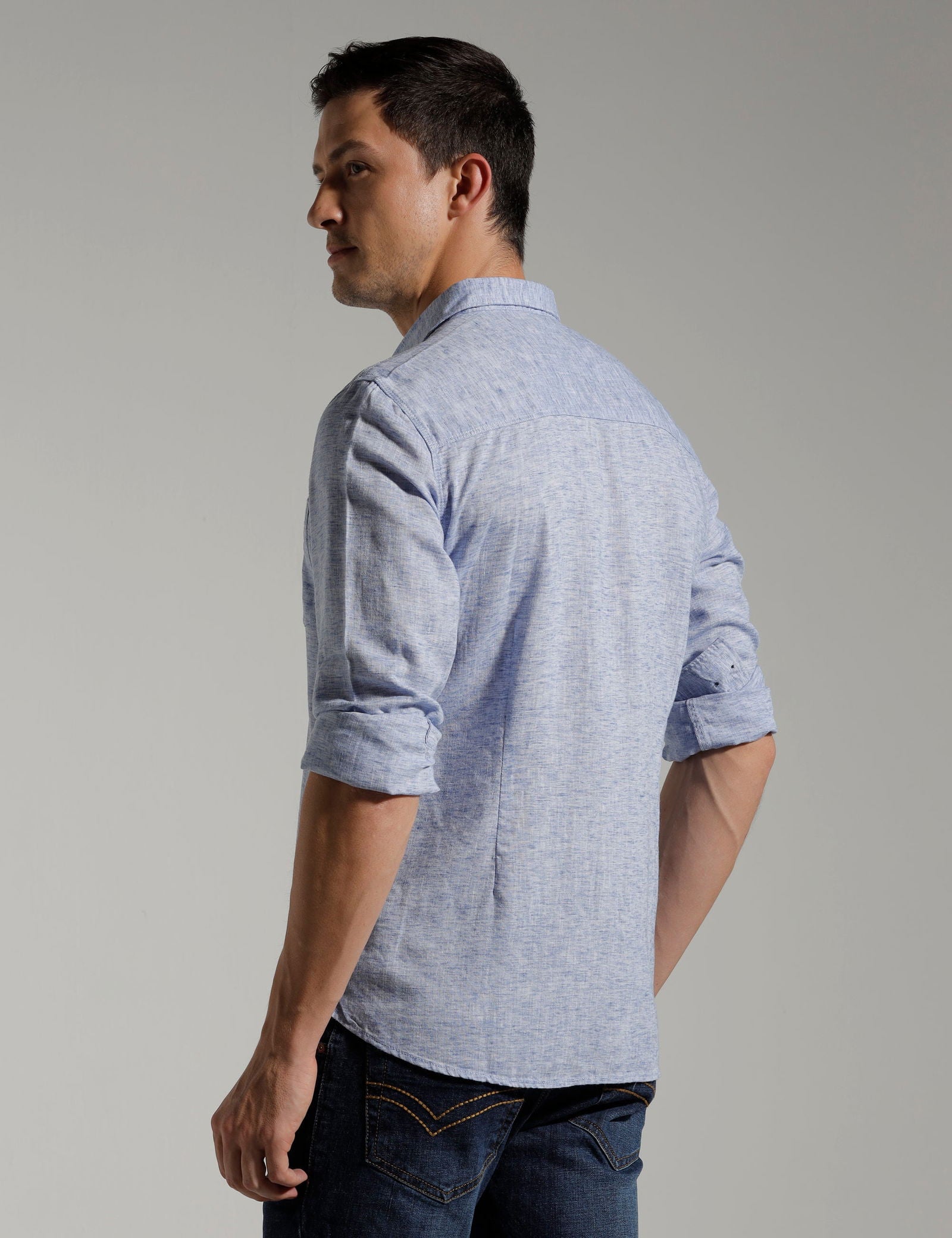 IDENTITI Men Slim Fit Regular Collar Solid Shirt