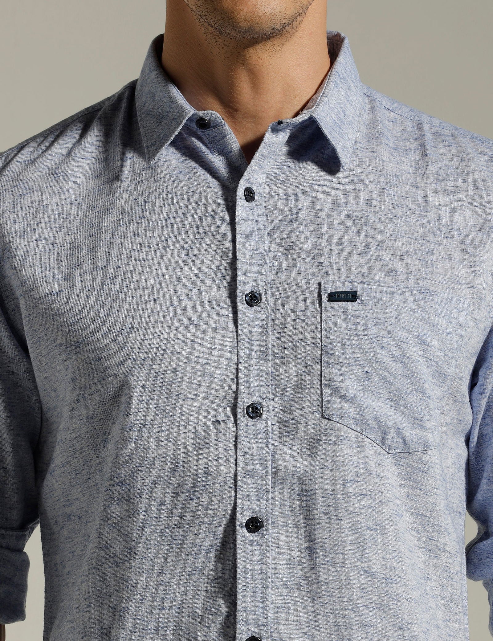 IDENTITI Men Slim Fit Regular Collar Solid Shirt