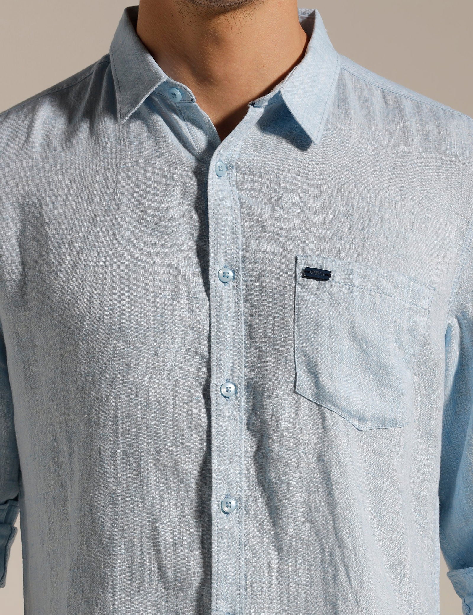 IDENTITI Men Slim Fit Regular Collar Solid Shirt