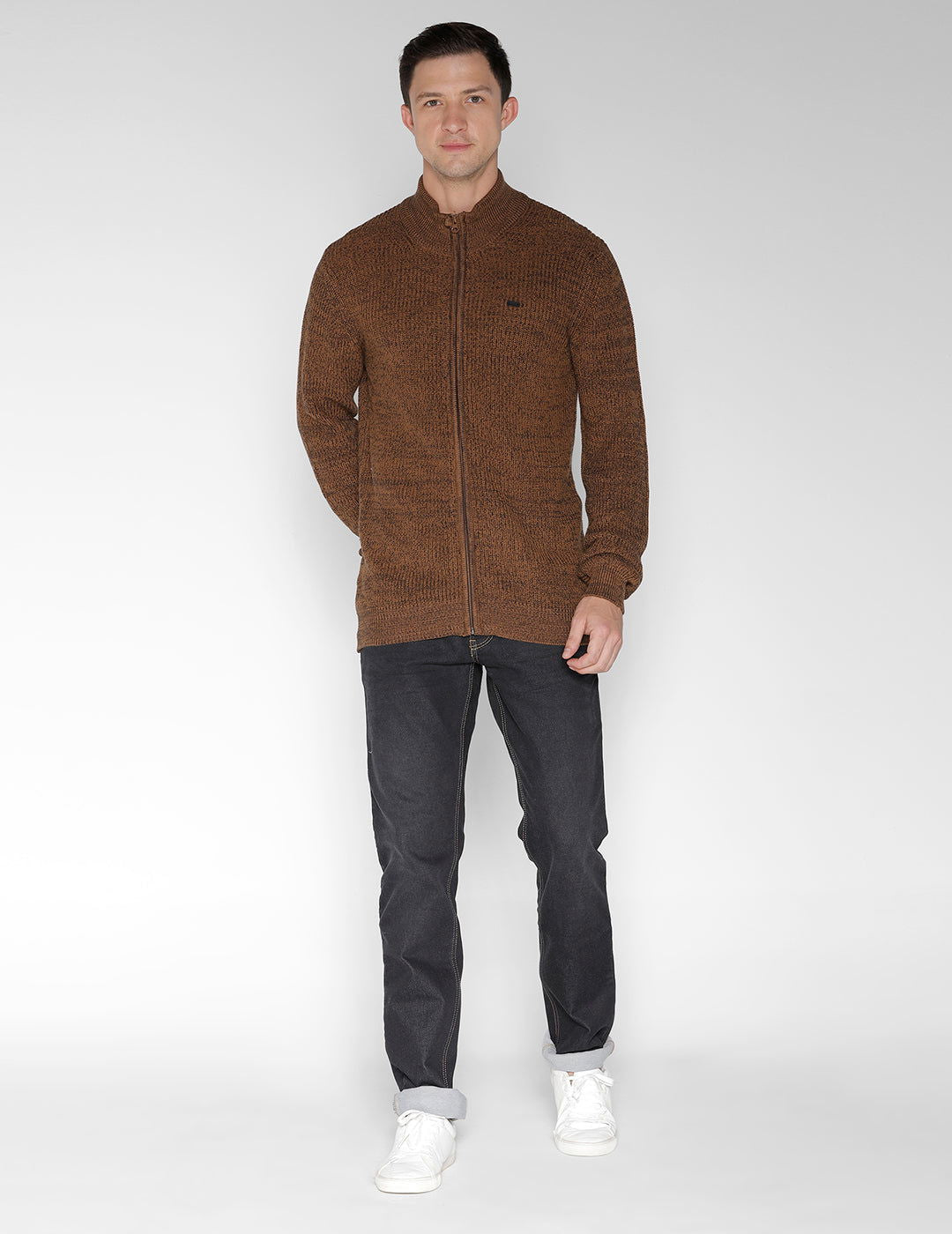 Identiti Full Sleeve Solid Slim Fit Cotton Casual Pull Over