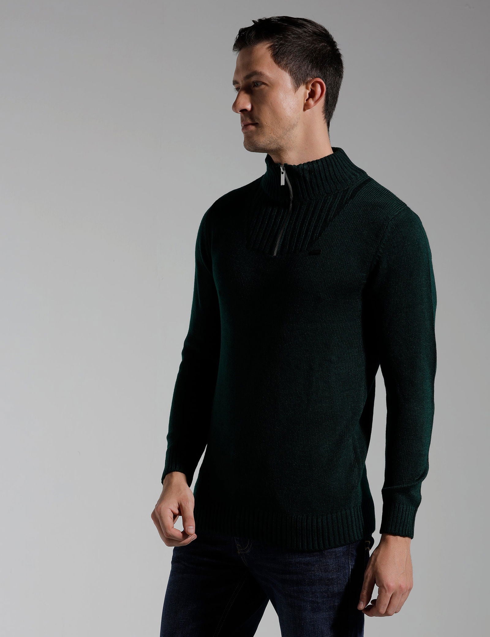 Identiti Full Sleeve Solid Slim Fit Cotton Casual Pull Over T-shirt For Men