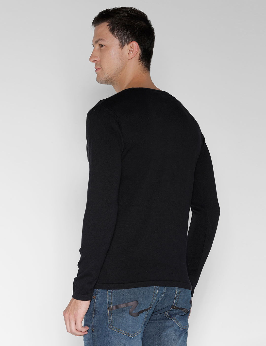 Identiti Full Sleeve Solid Slim Fit Cotton Casual Round Neck T-Shirt For Men