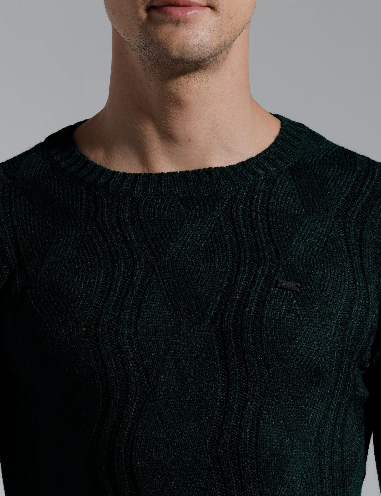 Identiti Full Sleeve Solid Slim Fit Cotton Casual Sweater Pull Over