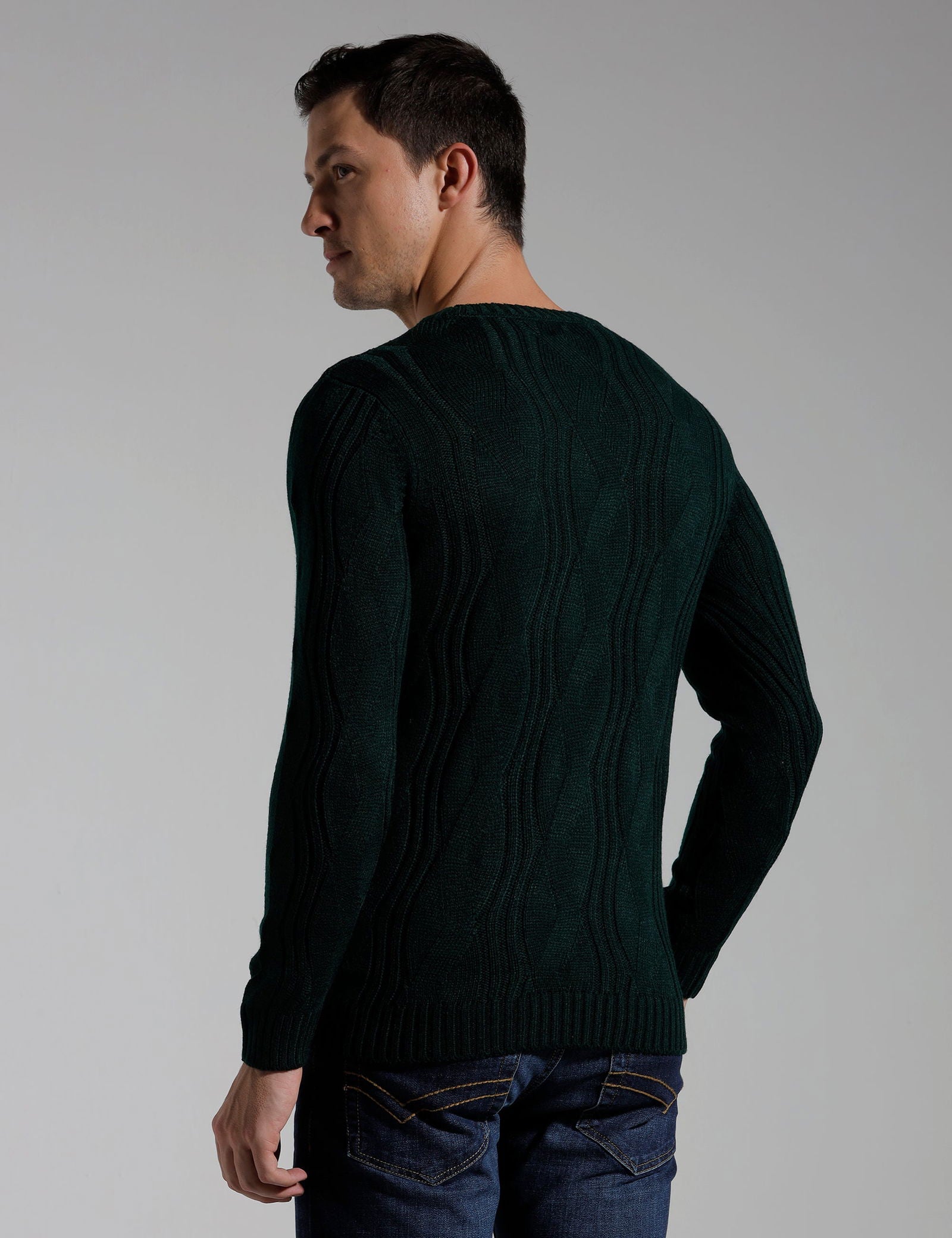Identiti Full Sleeve Solid Slim Fit Cotton Casual Sweater Pull Over