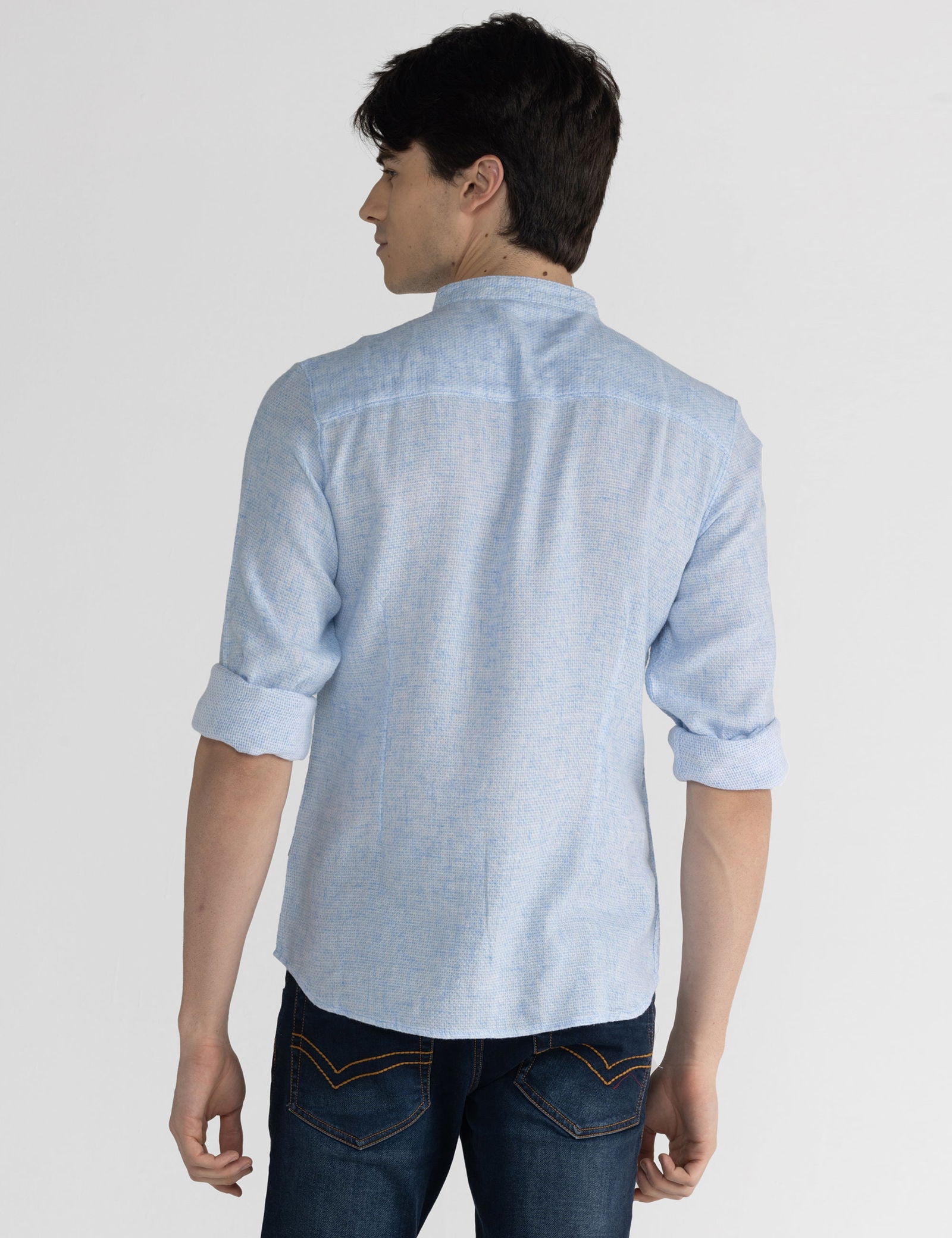 Identiti Men Mandarin Collar Shirt