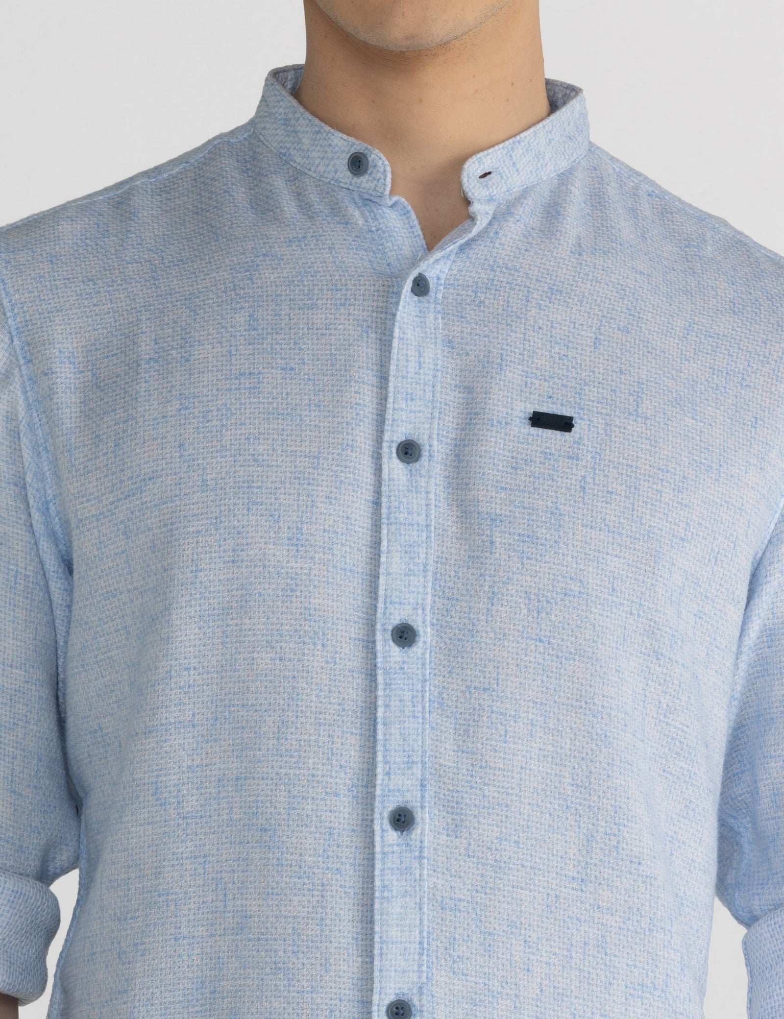 Identiti Men Mandarin Collar Shirt