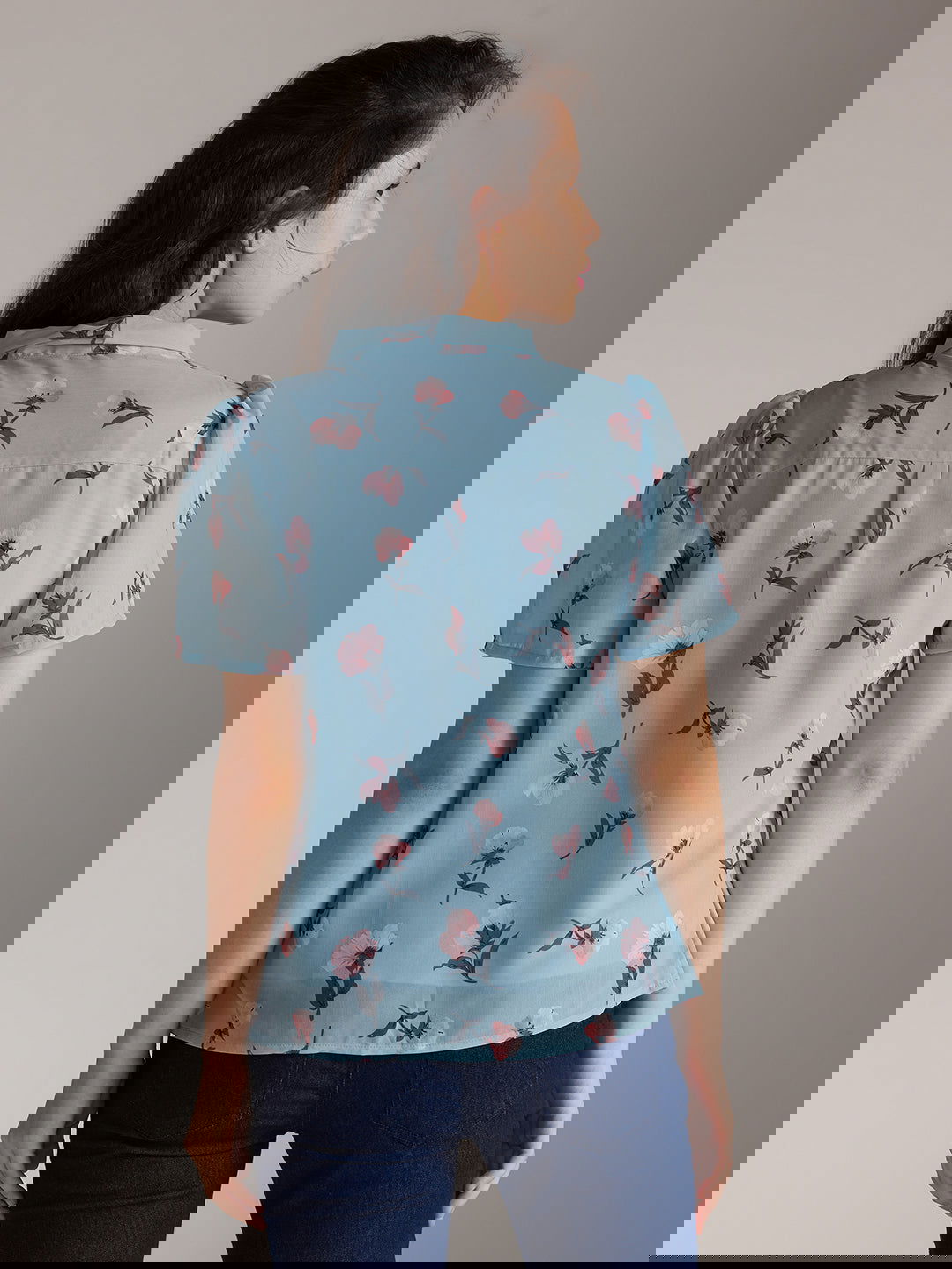 Identiti Women Printed Casual Top - Blue.
