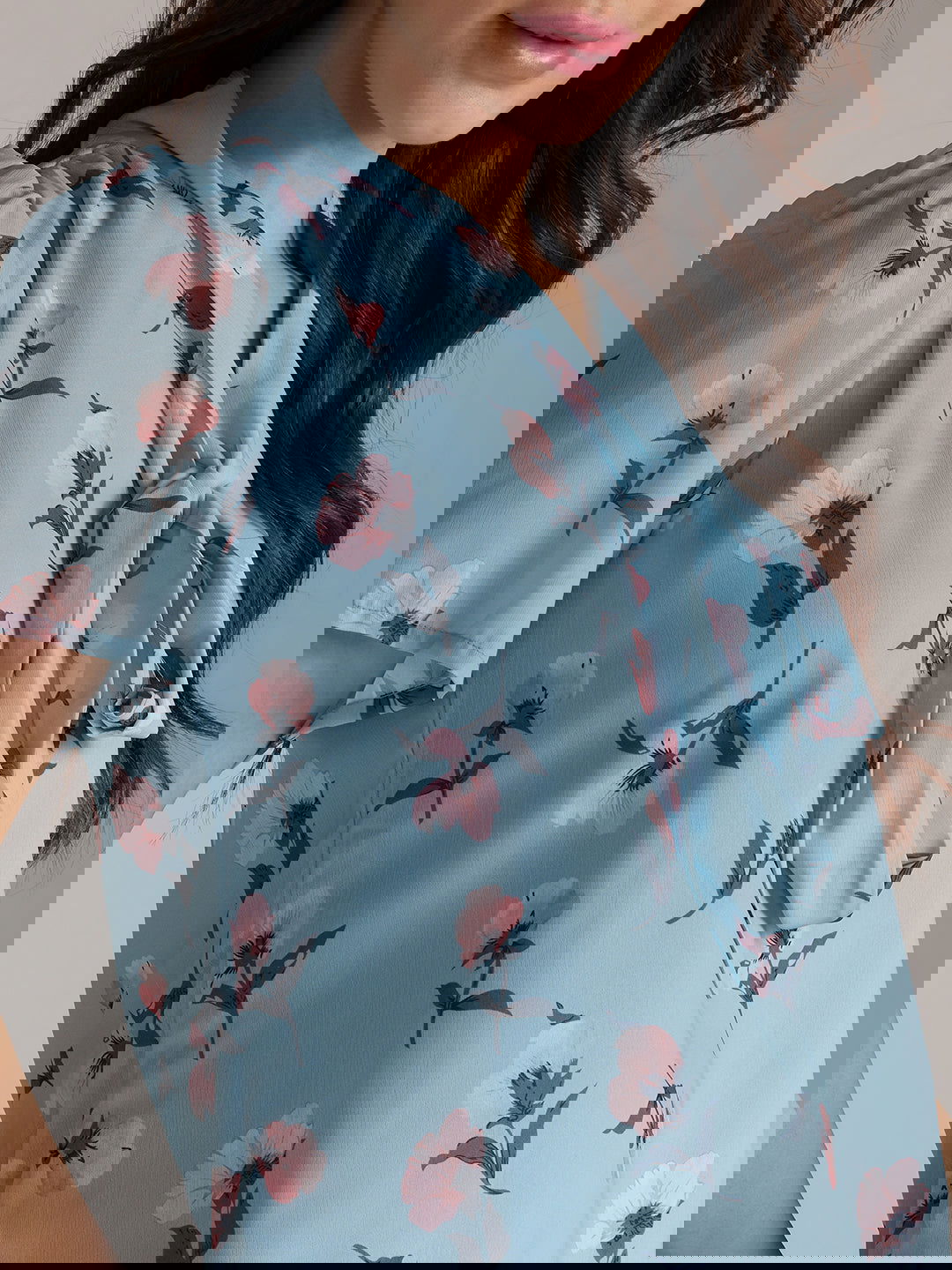 Identiti Women Printed Casual Top - Blue.