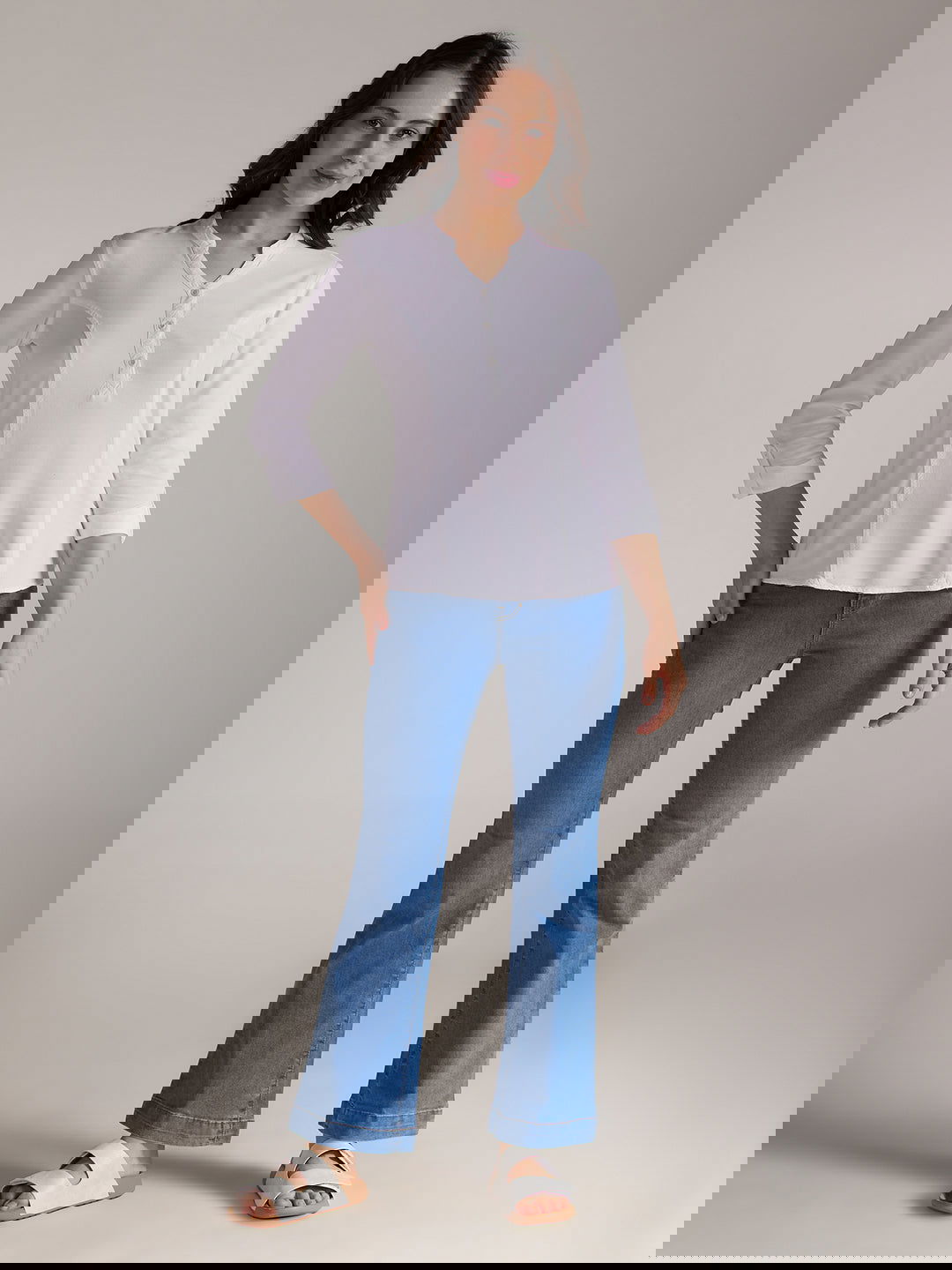 Identiti Women Solid Slim Fit Top - White