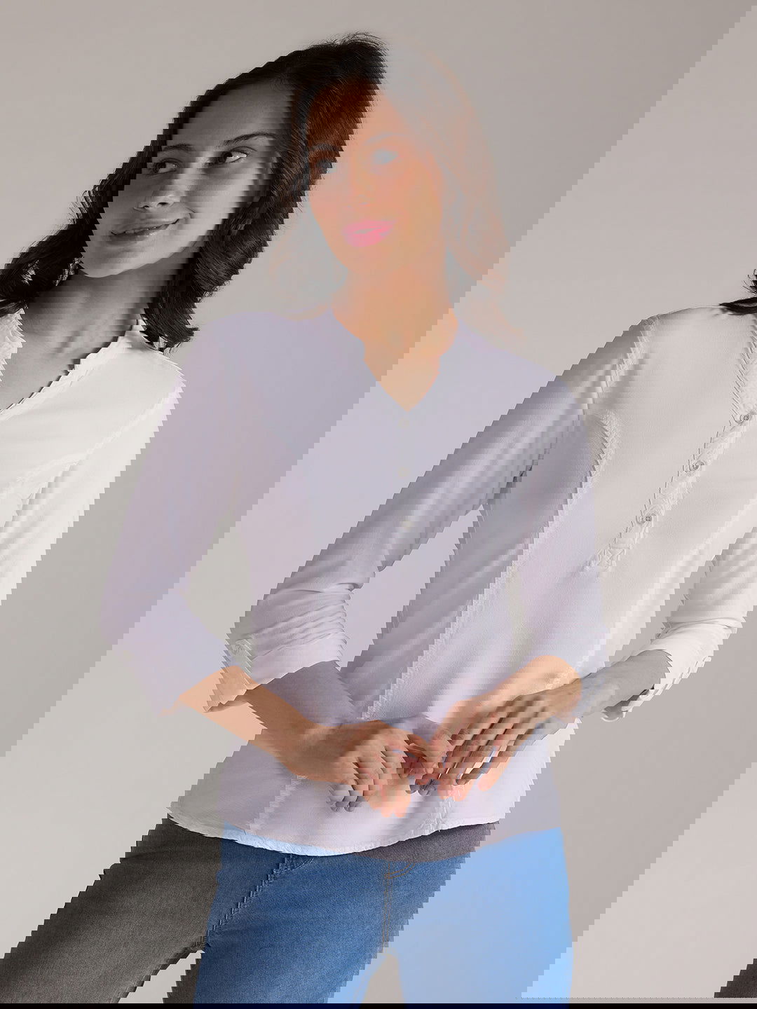 Identiti Women Solid Slim Fit Top - White