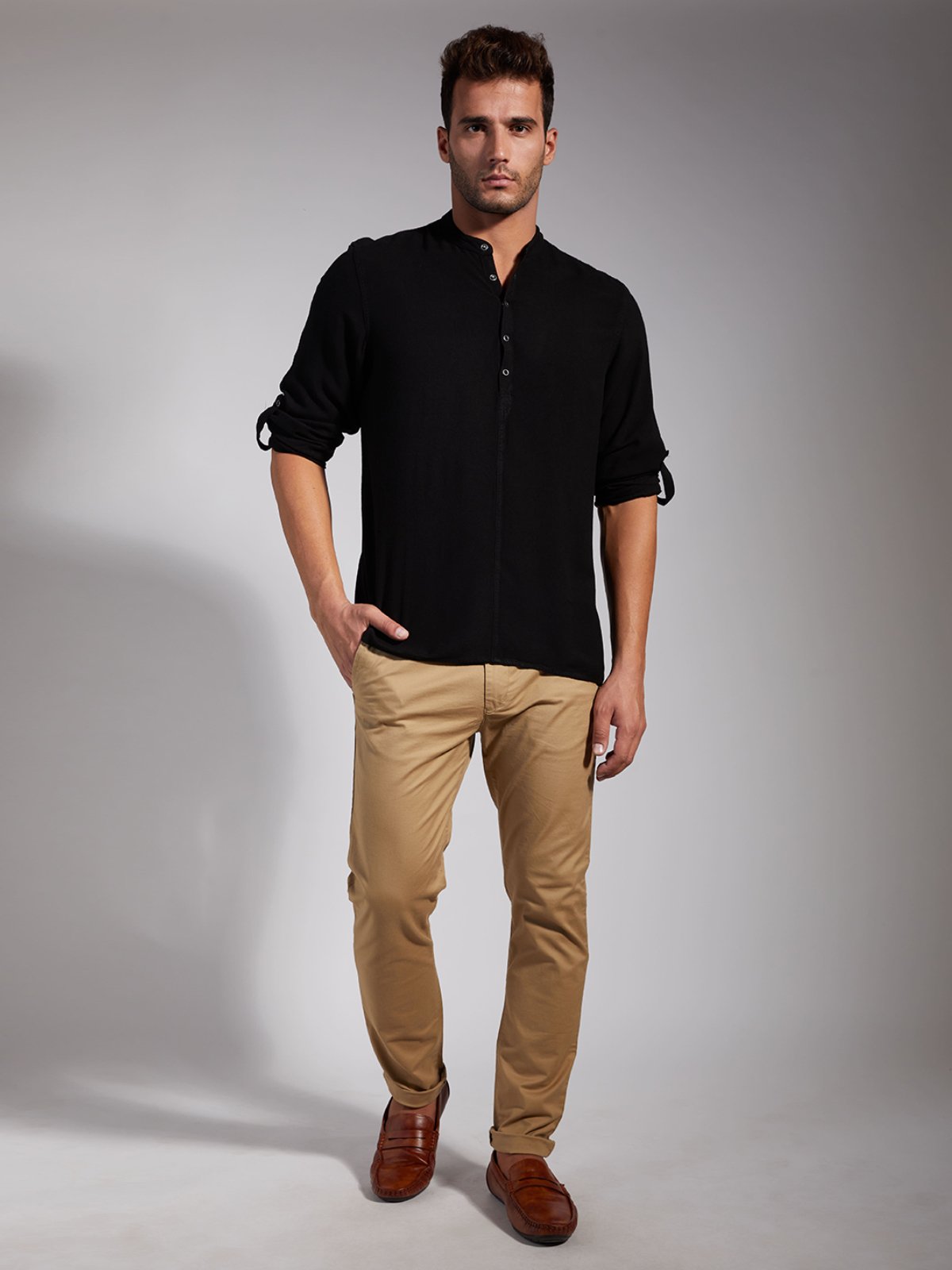 Men Half Placket Viscose Shirt / Kurta