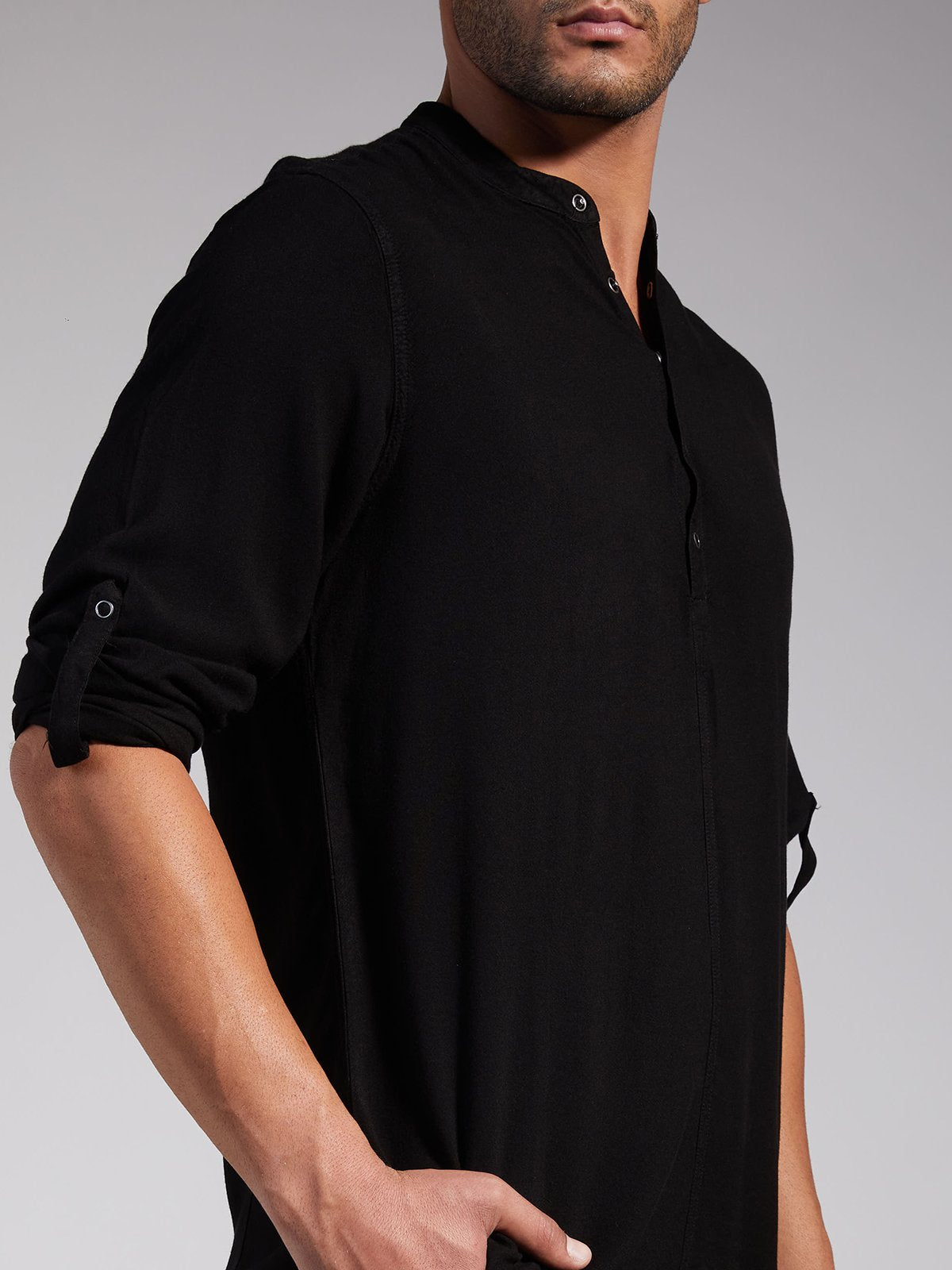 Men Half Placket Viscose Shirt / Kurta