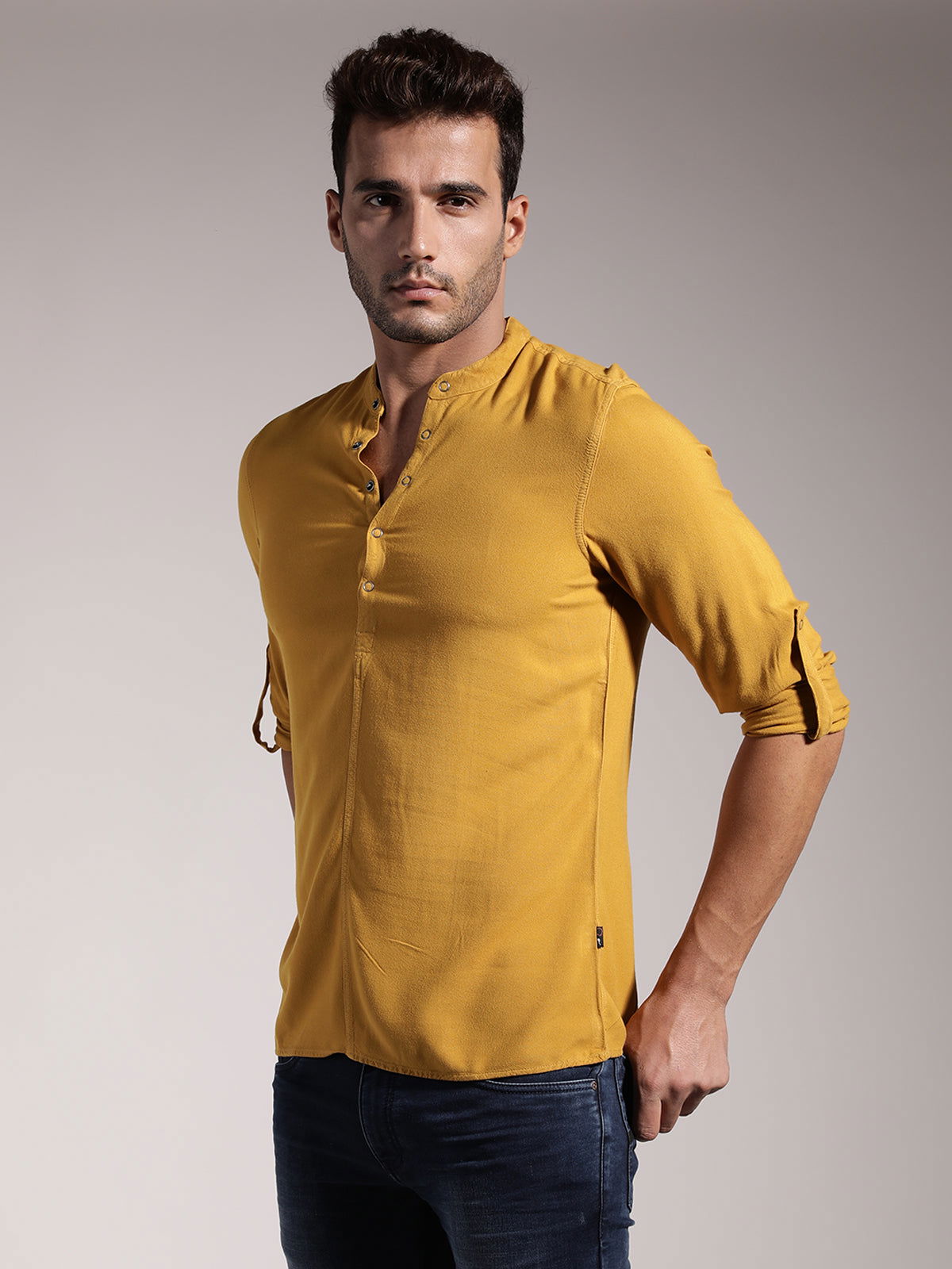 Men Half Placket Viscose Shirt / Kurta