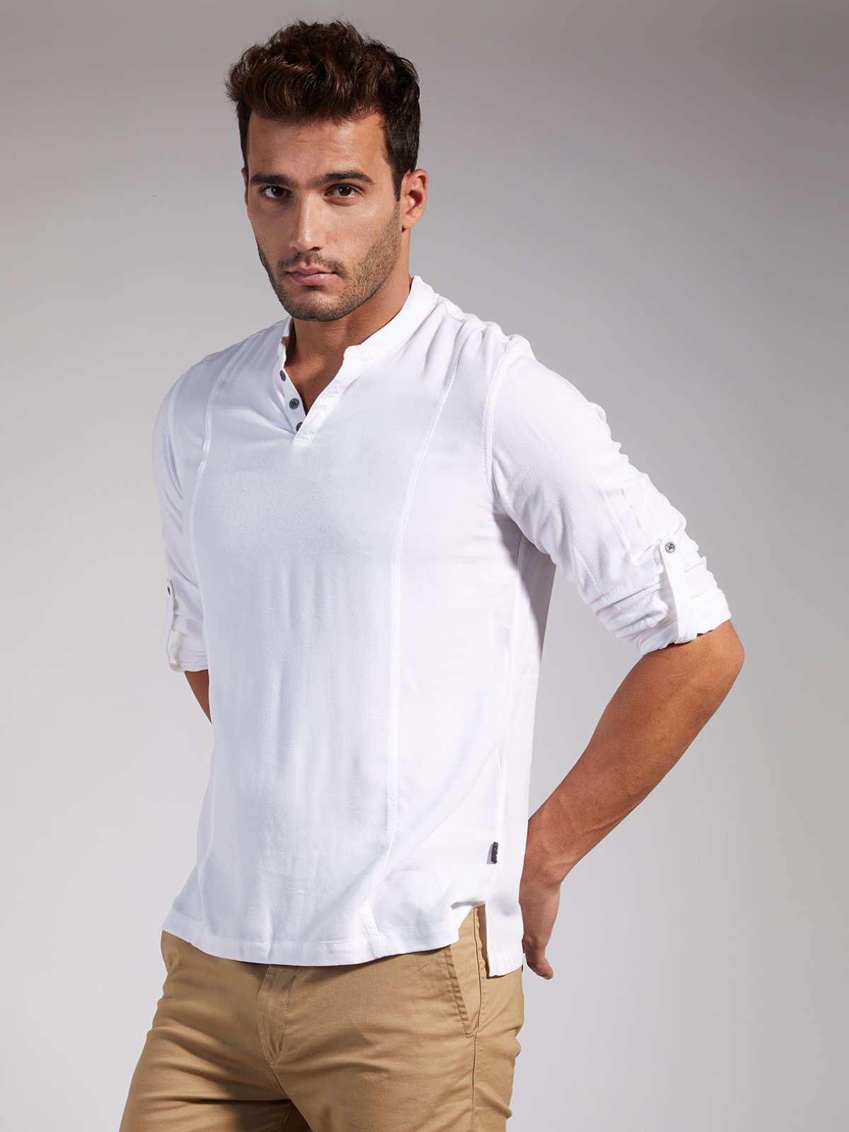 Men Half Placket Viscose Shirt / Kurta