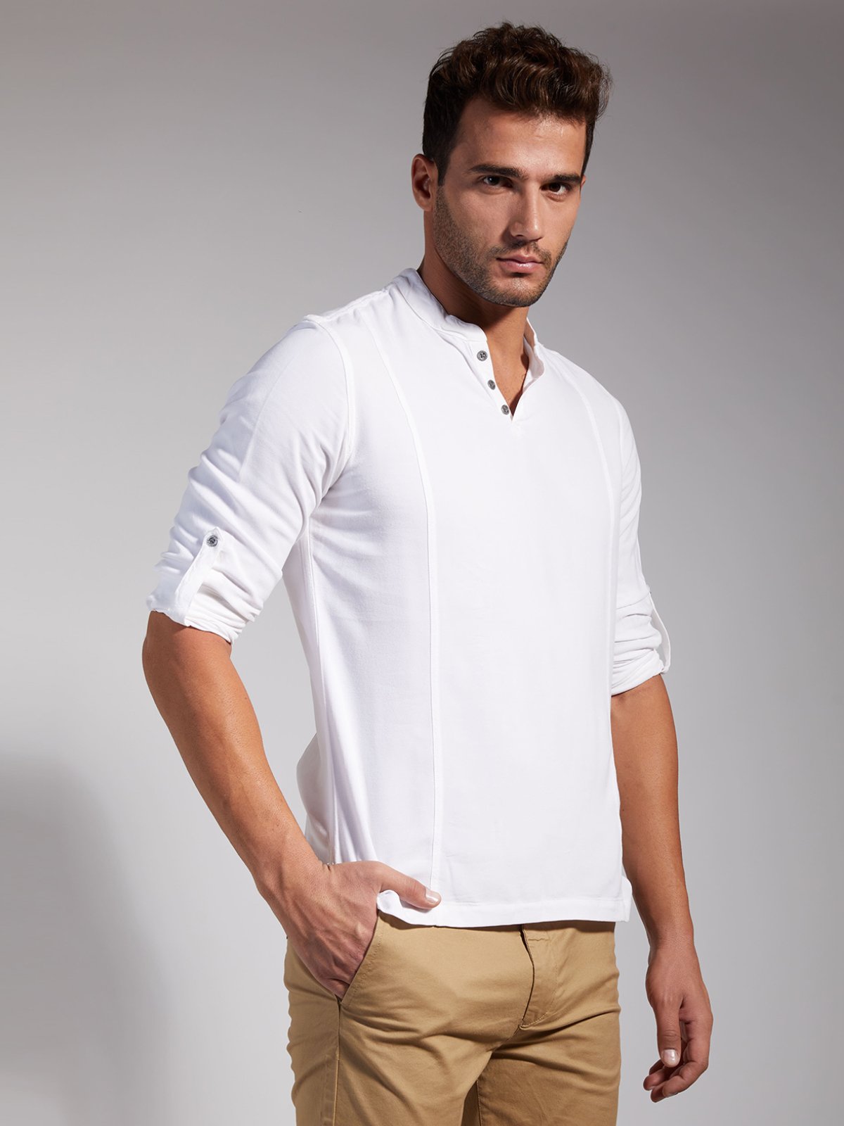 Men Half Placket Viscose Shirt / Kurta