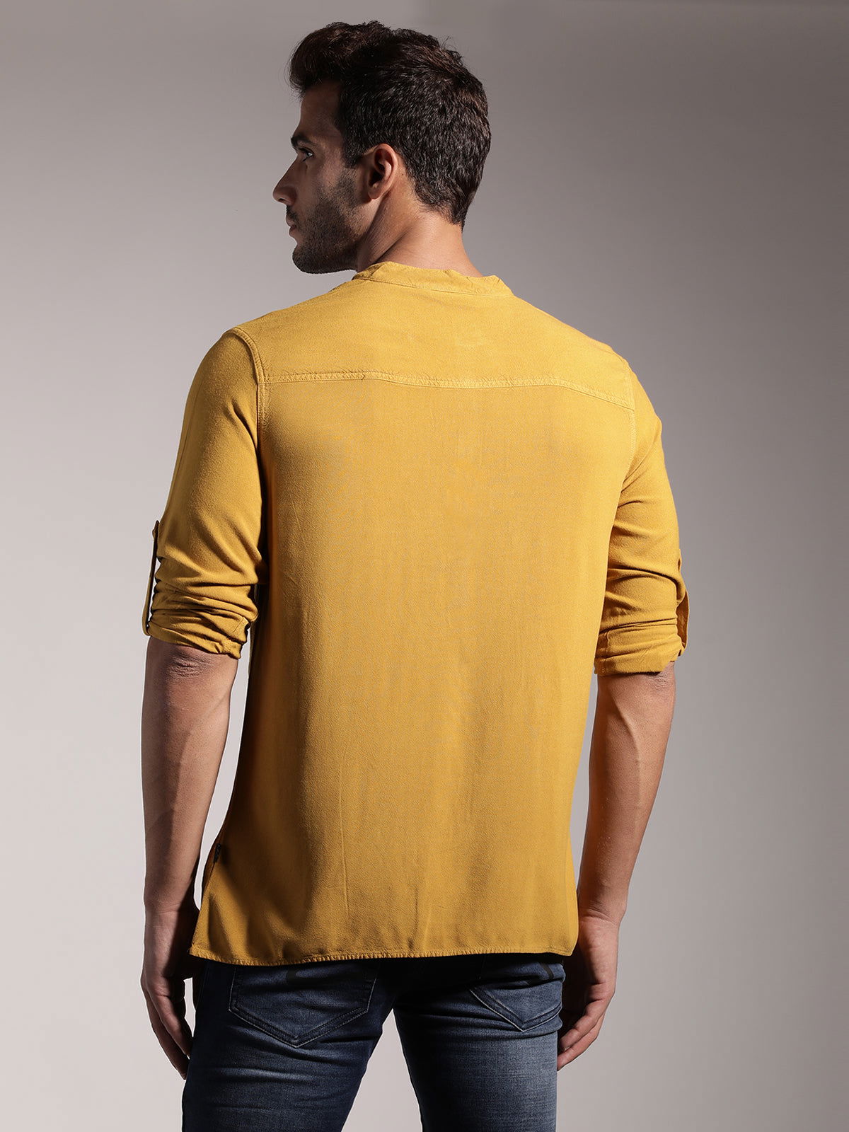Men Half Placket Viscose Shirt / Kurta