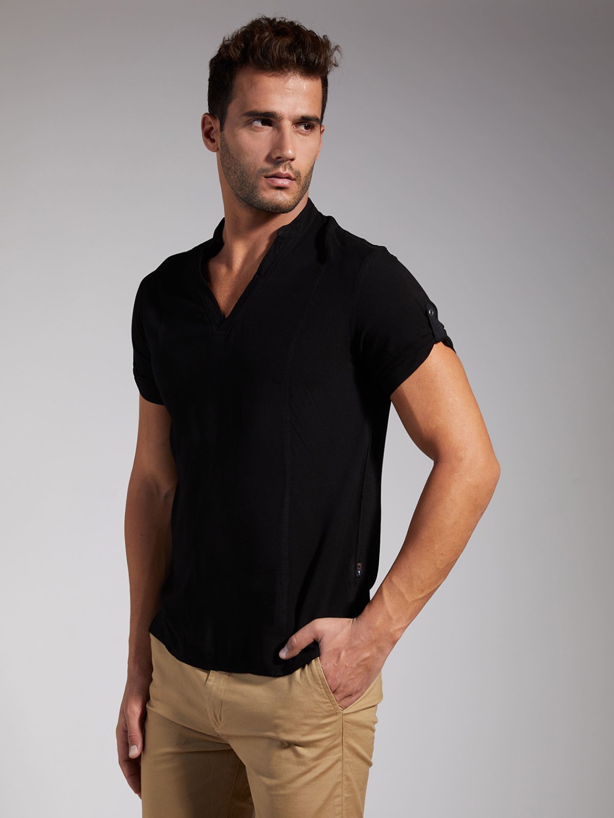 Men Half Placket Viscose Shirt / Kurta