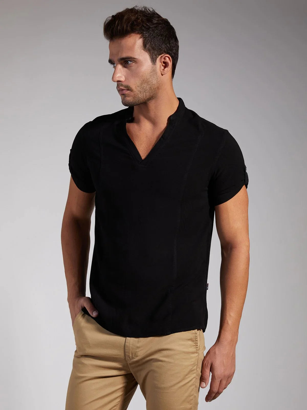 Men Half Placket Viscose Shirt / Kurta