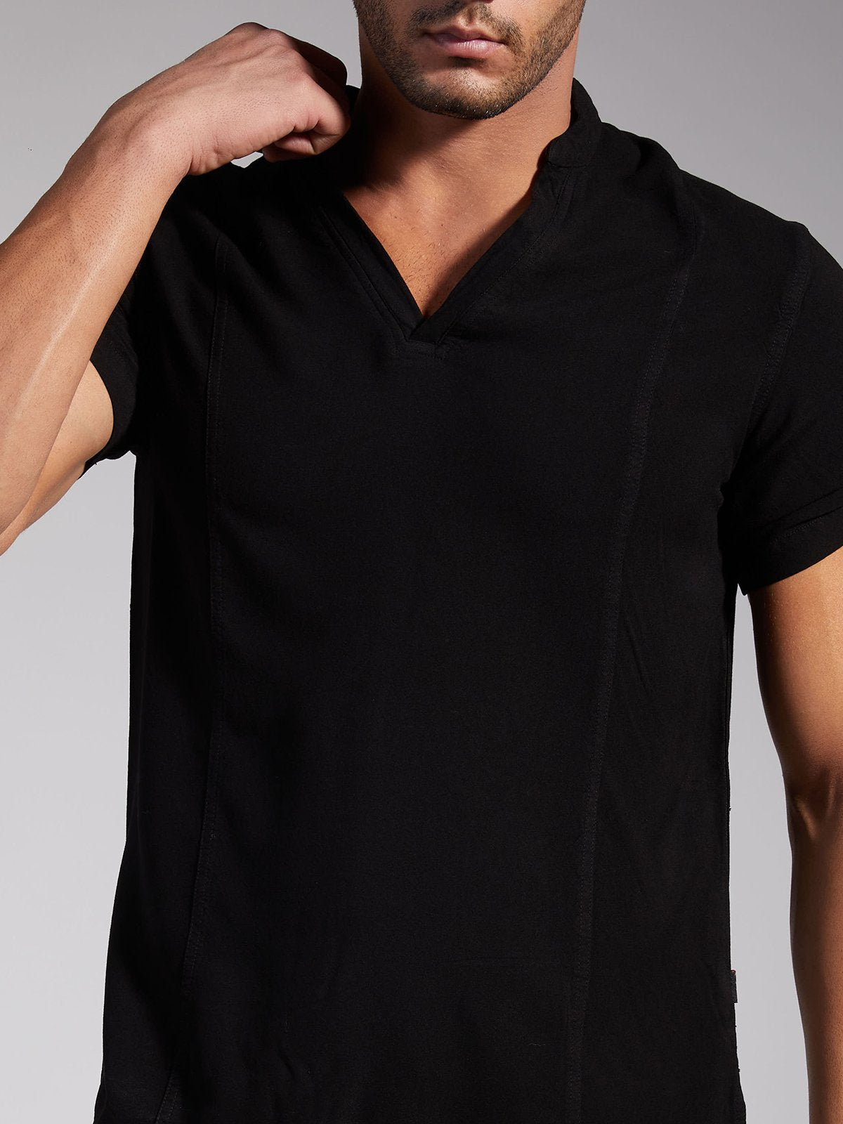 Men Half Placket Viscose Shirt / Kurta