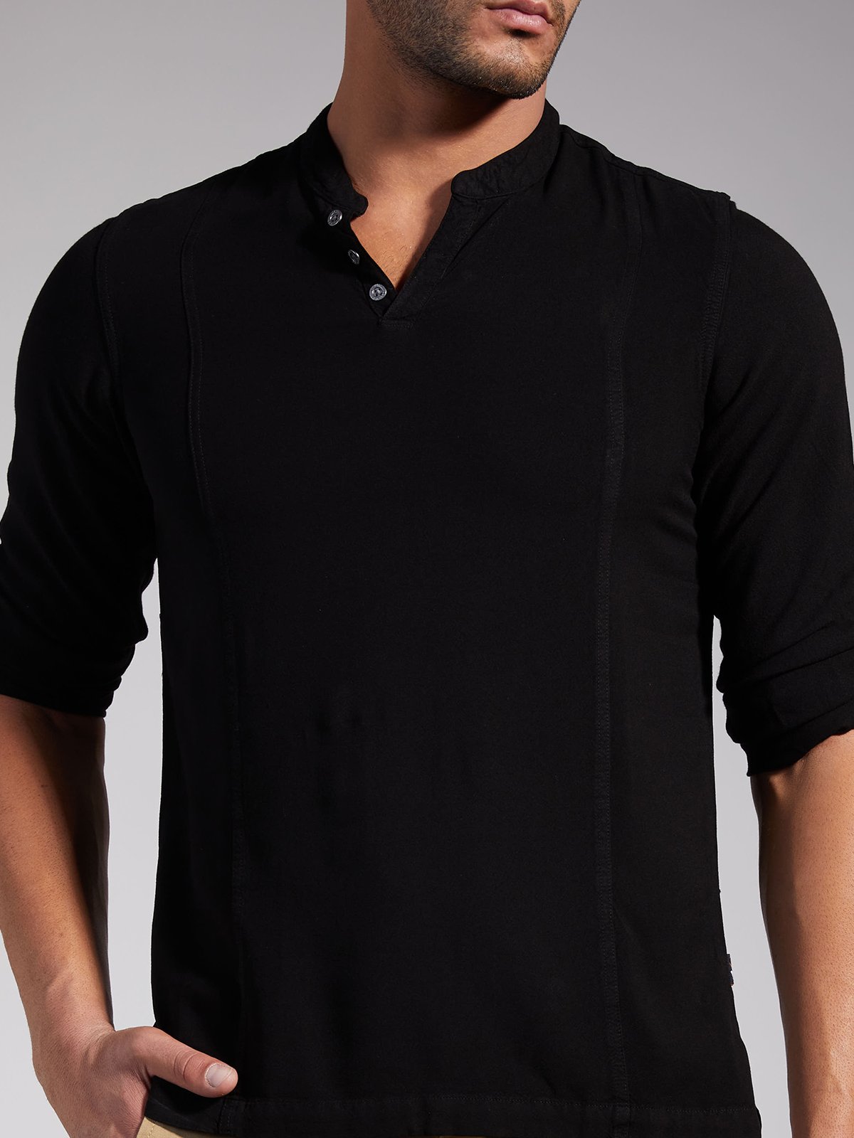 Men Half Placket Viscose Shirt / Kurta