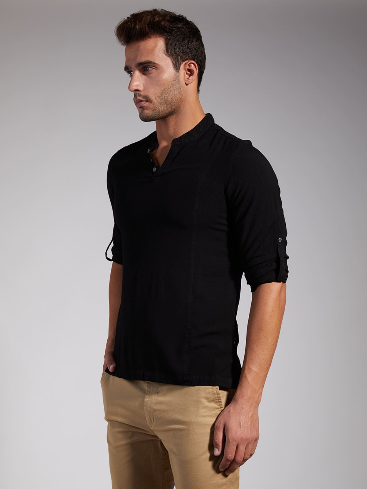 Men Half Placket Viscose Shirt / Kurta