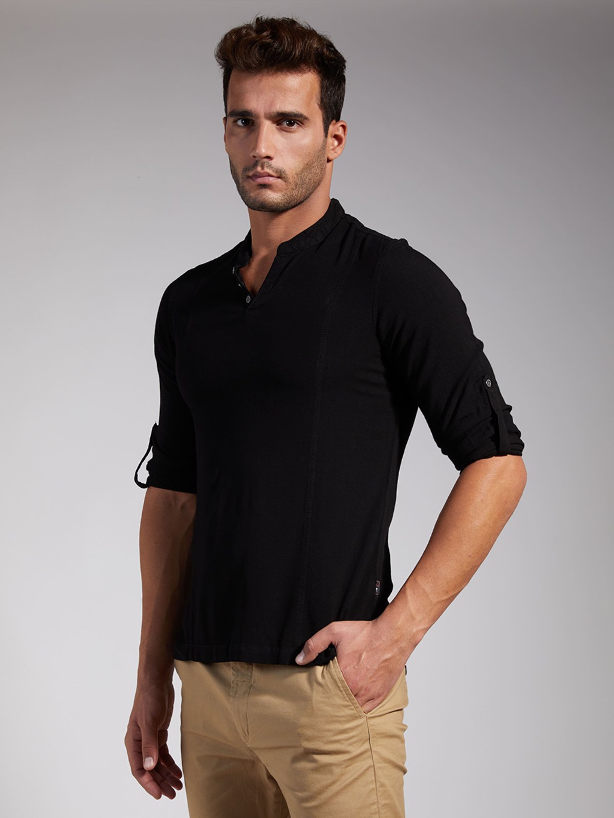 Men Half Placket Viscose Shirt / Kurta
