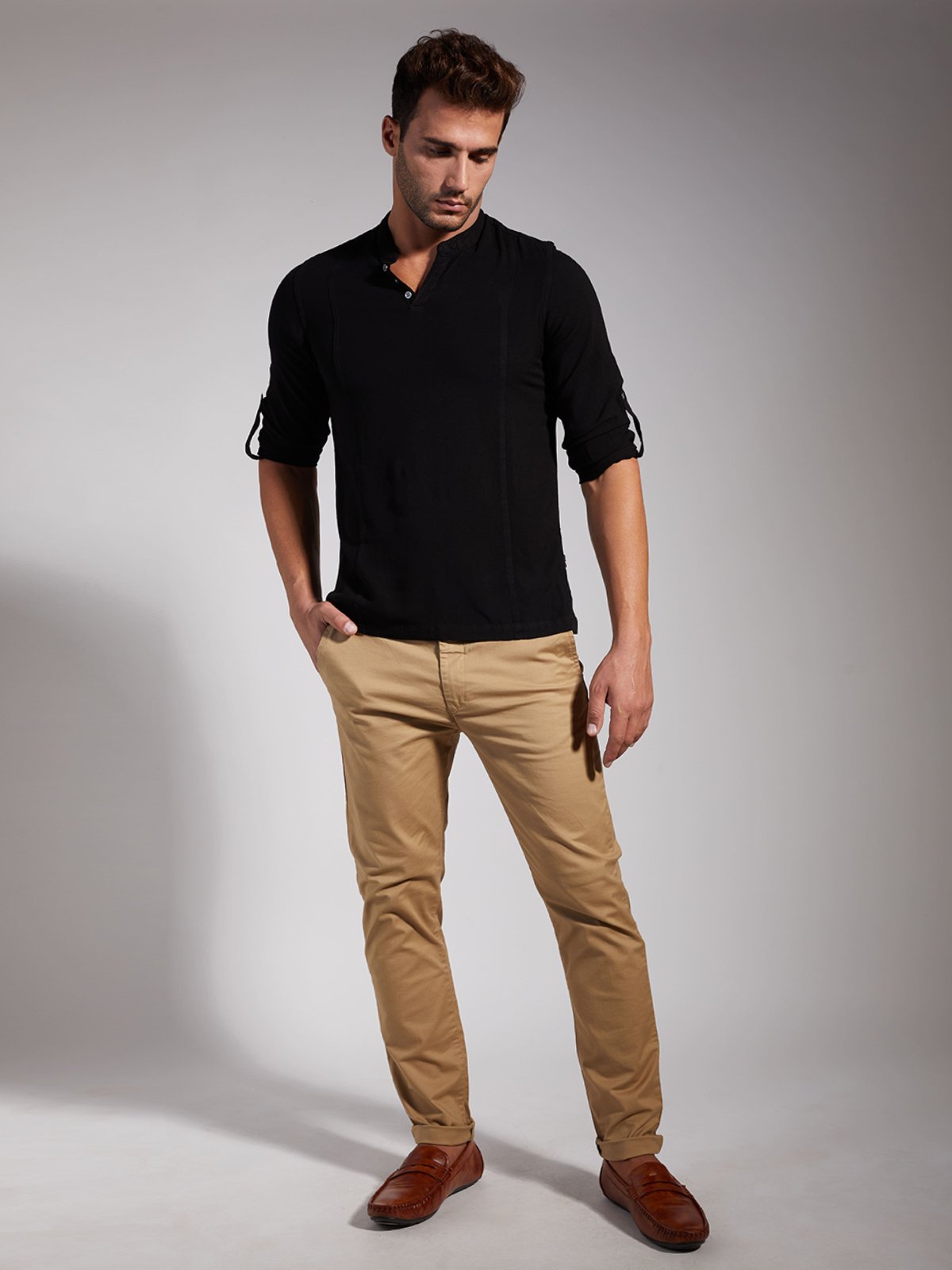 Men Half Placket Viscose Shirt / Kurta