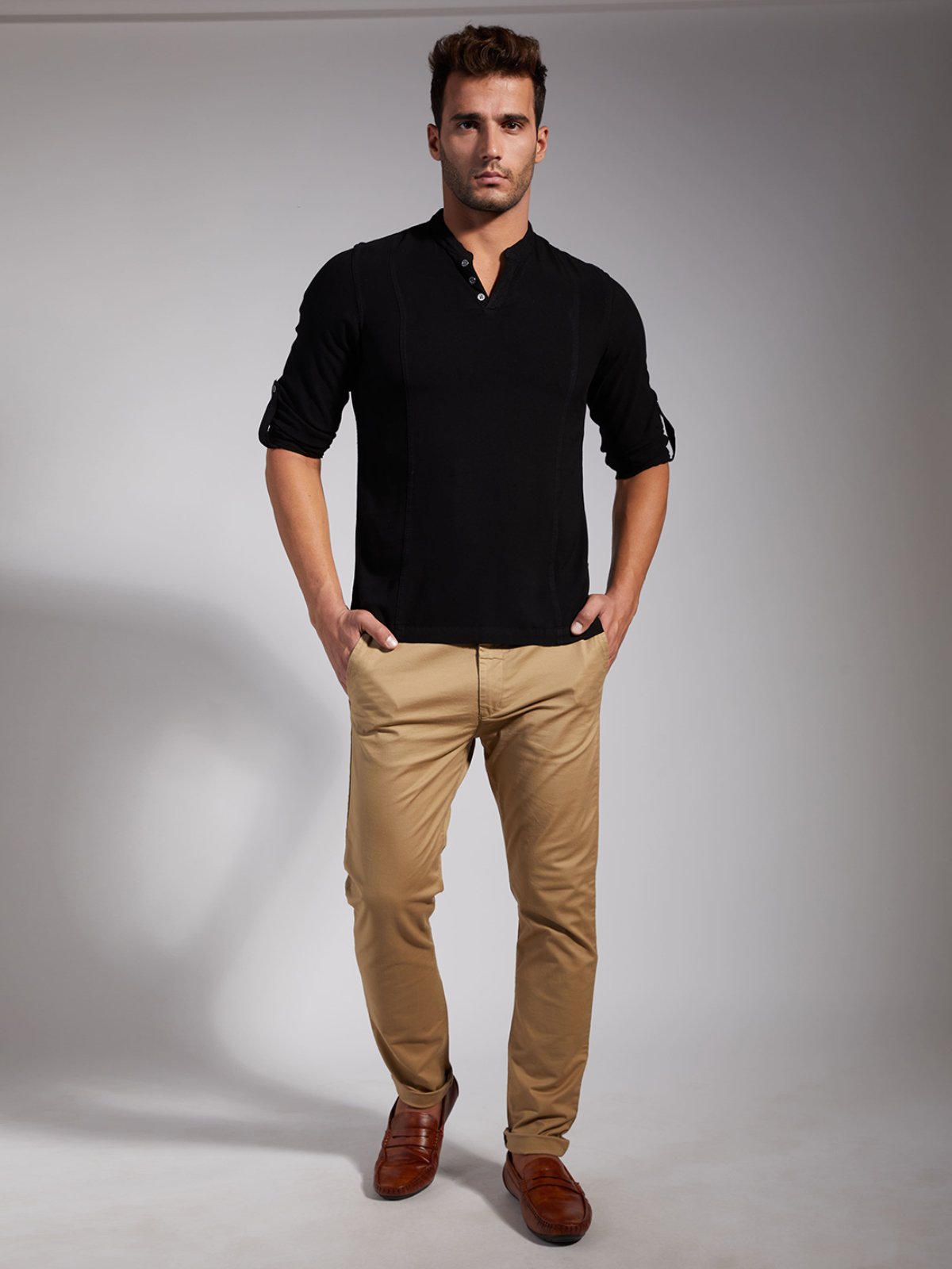 Men Half Placket Viscose Shirt / Kurta