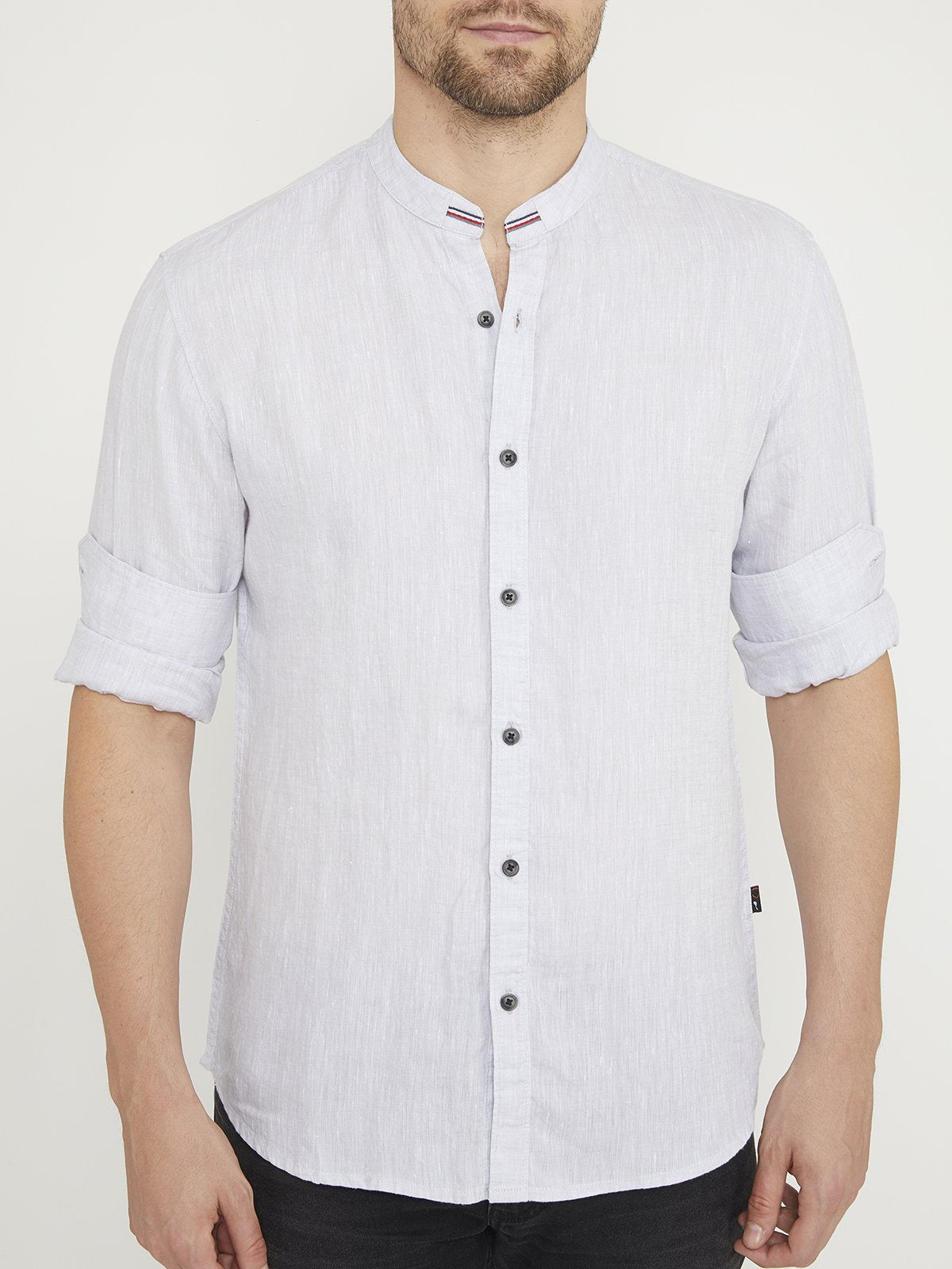 Men Premium Linen Shirt - Pastel Grey