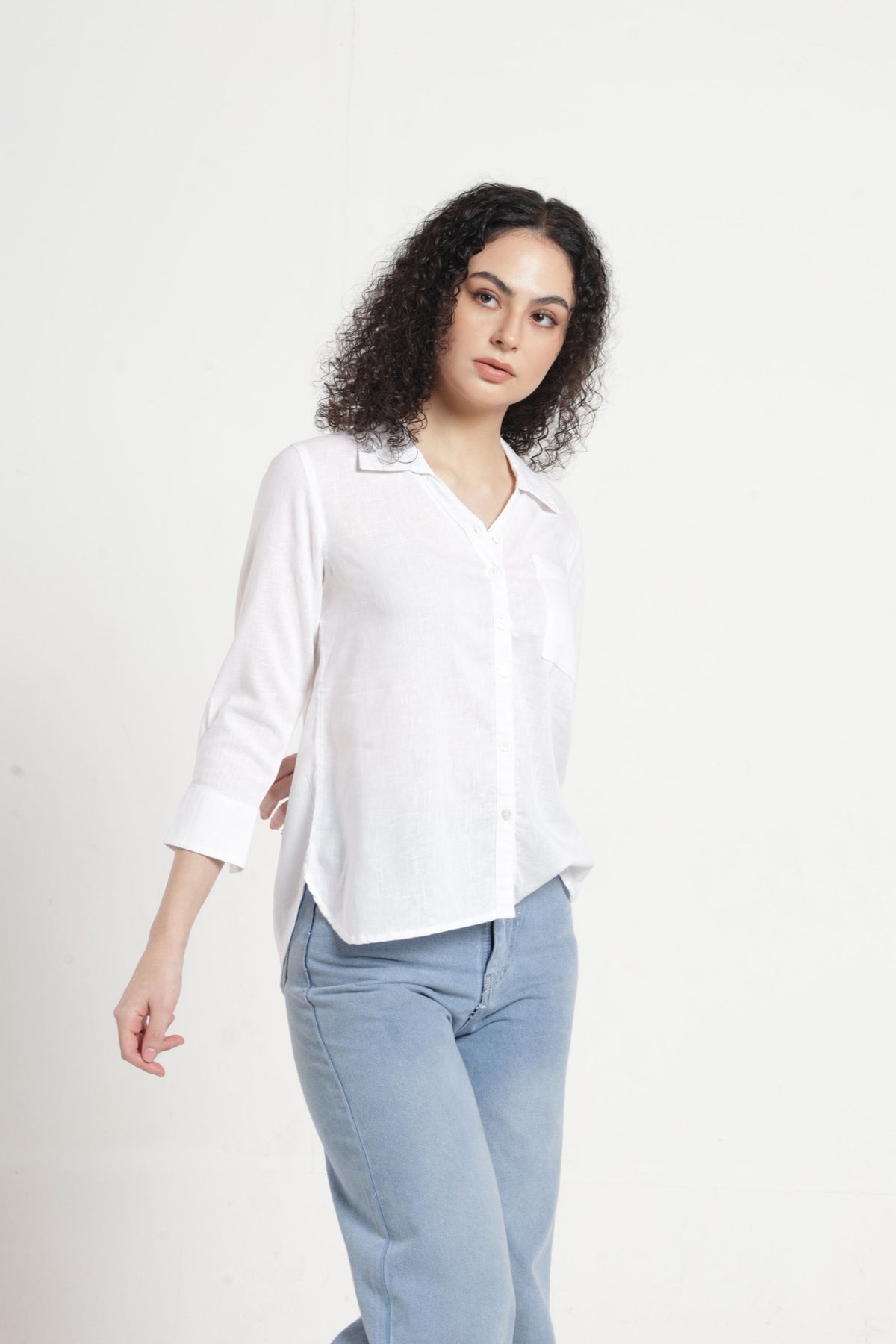 Women Solid Casual Shirt - White