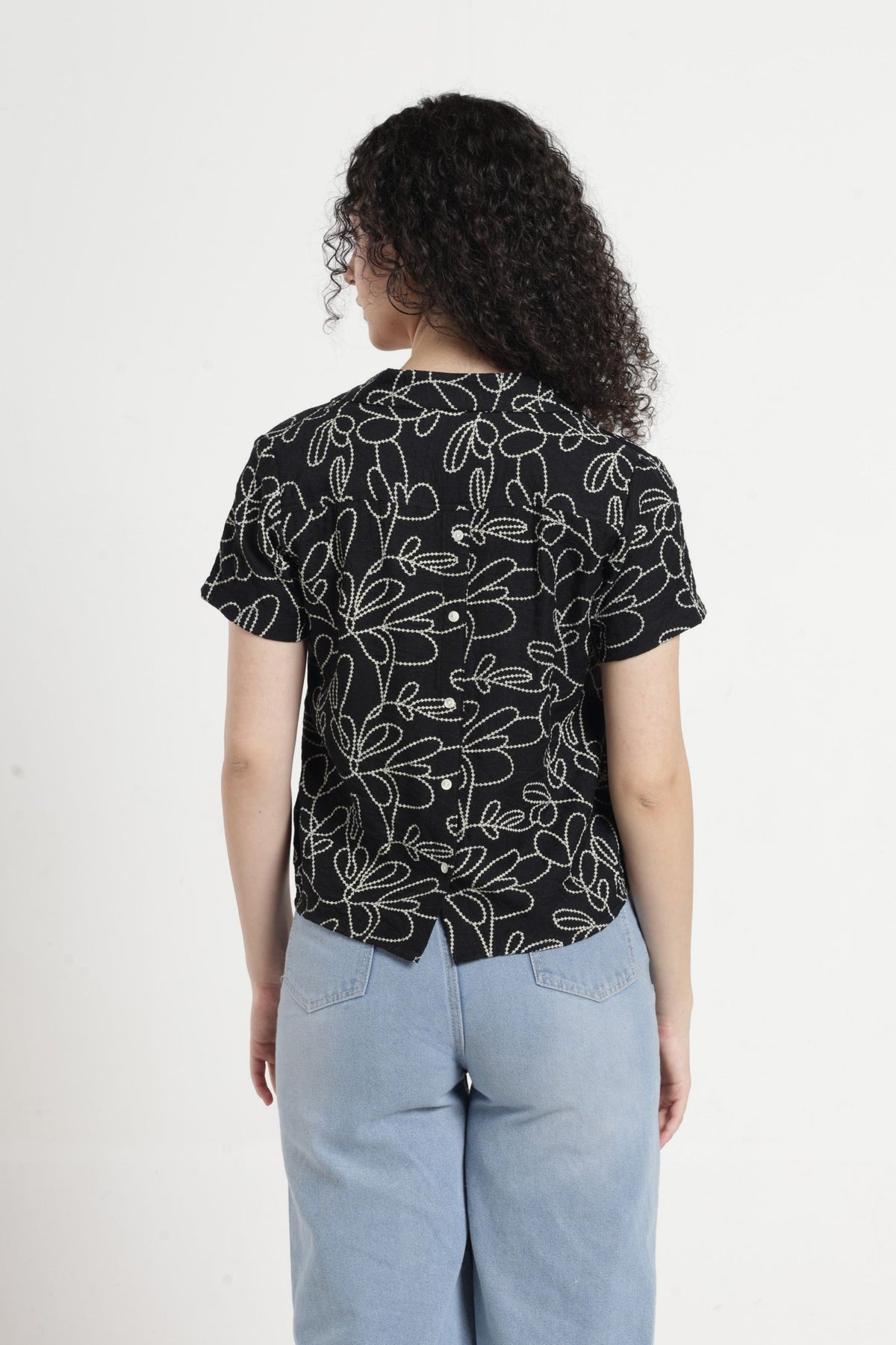 Women Casual Printed Top - Black
