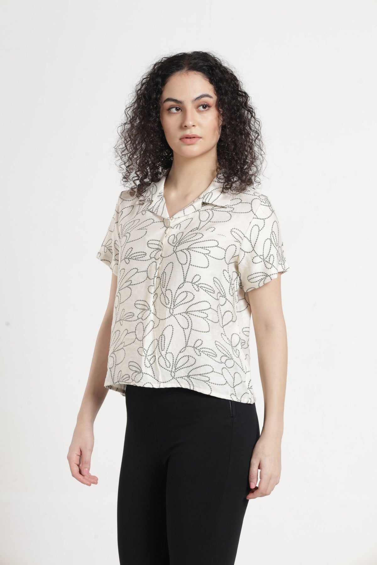 Women Casual Printed Top - Off white