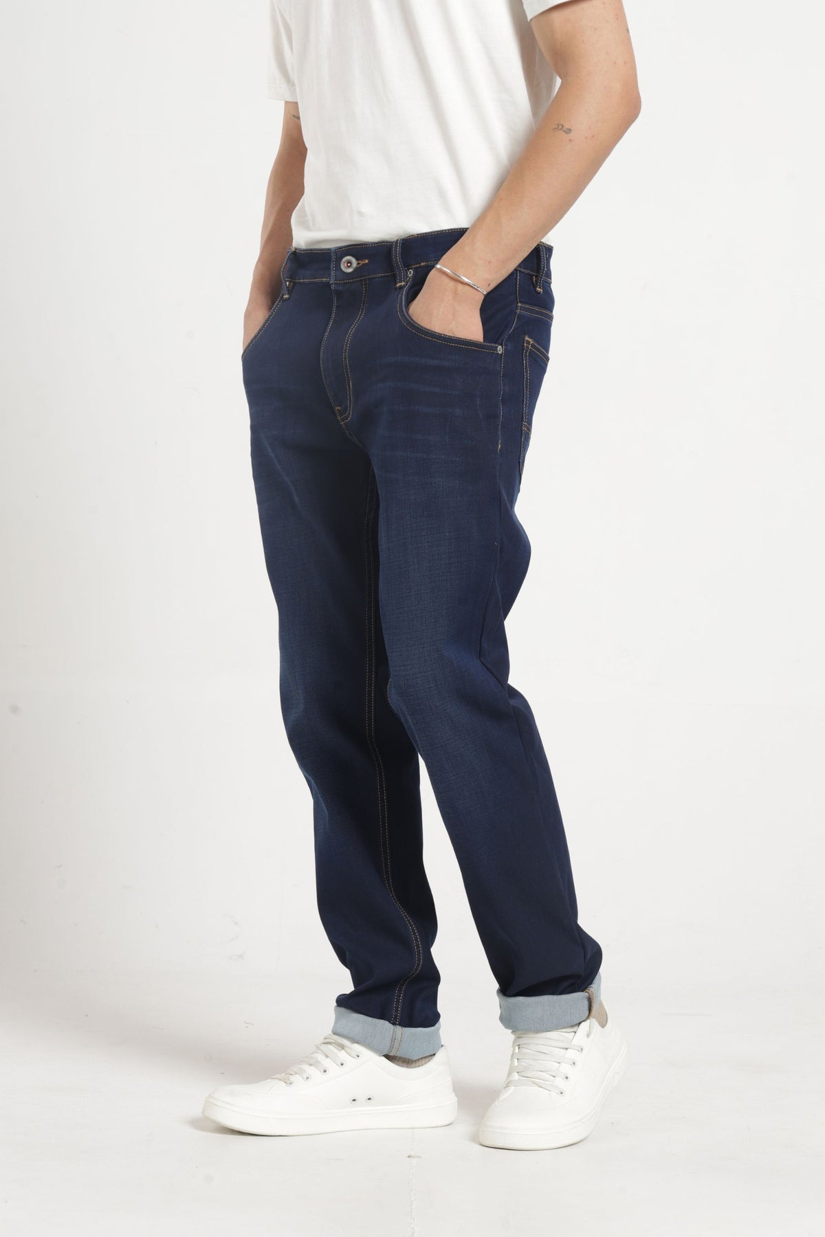 Twill Lycra Slim Fit Denim In Blue