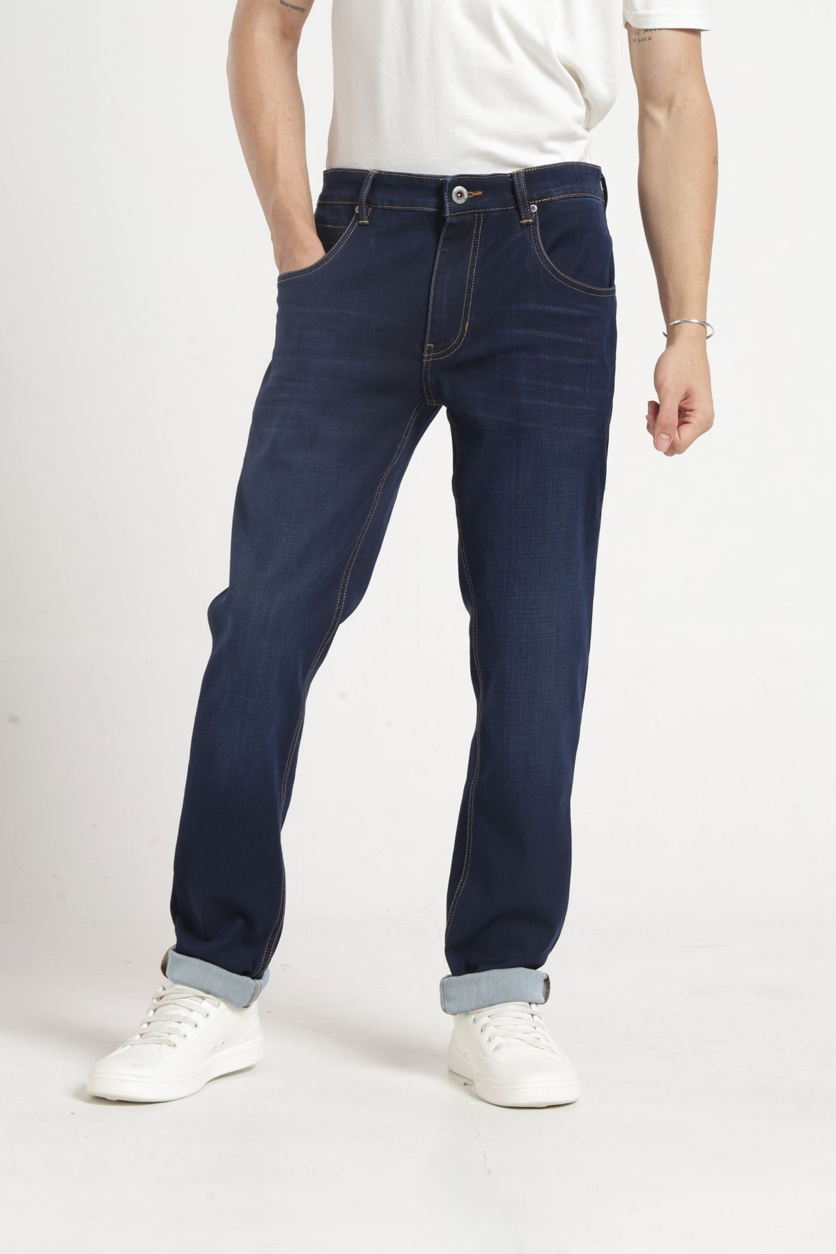 Twill Lycra Slim Fit Denim In Blue