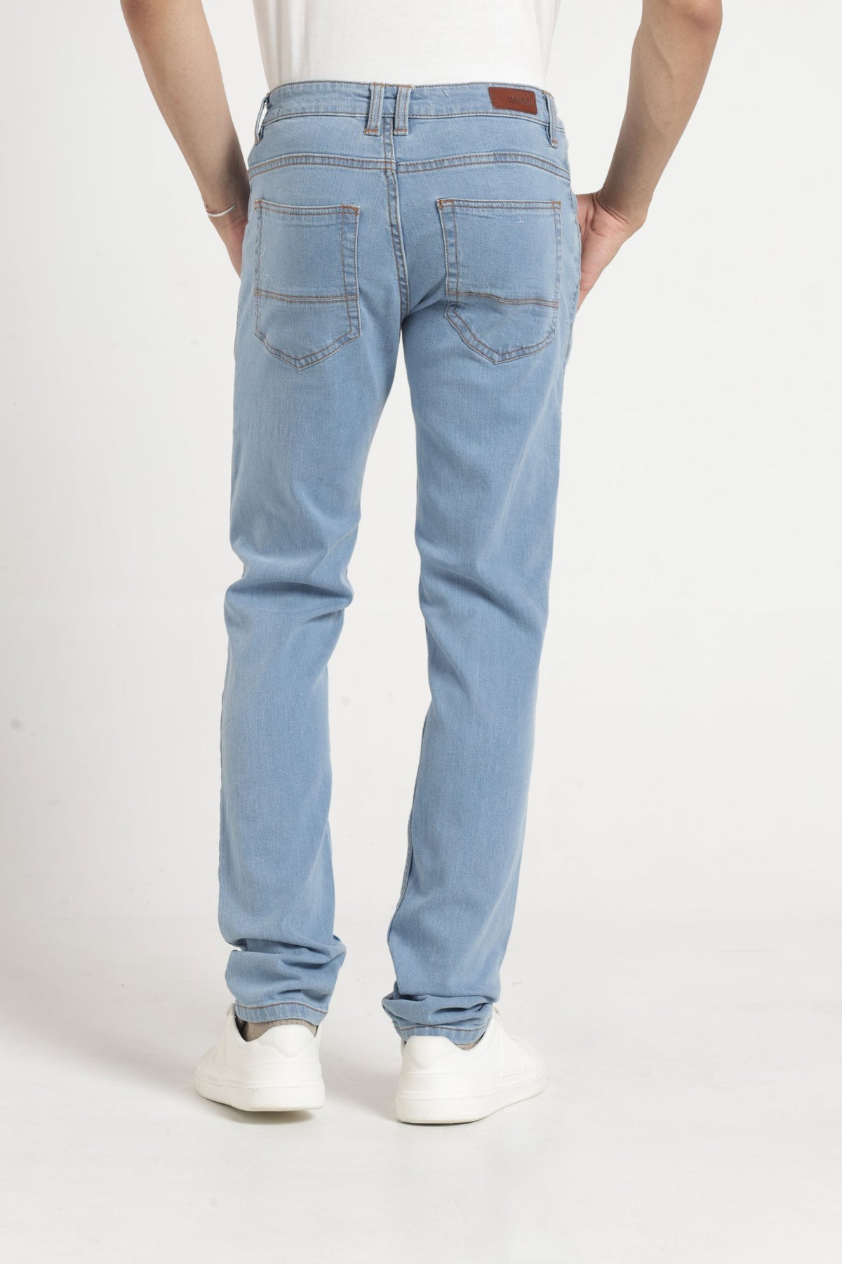 Twill Lycra Slim Fit Denim In Ice Blue