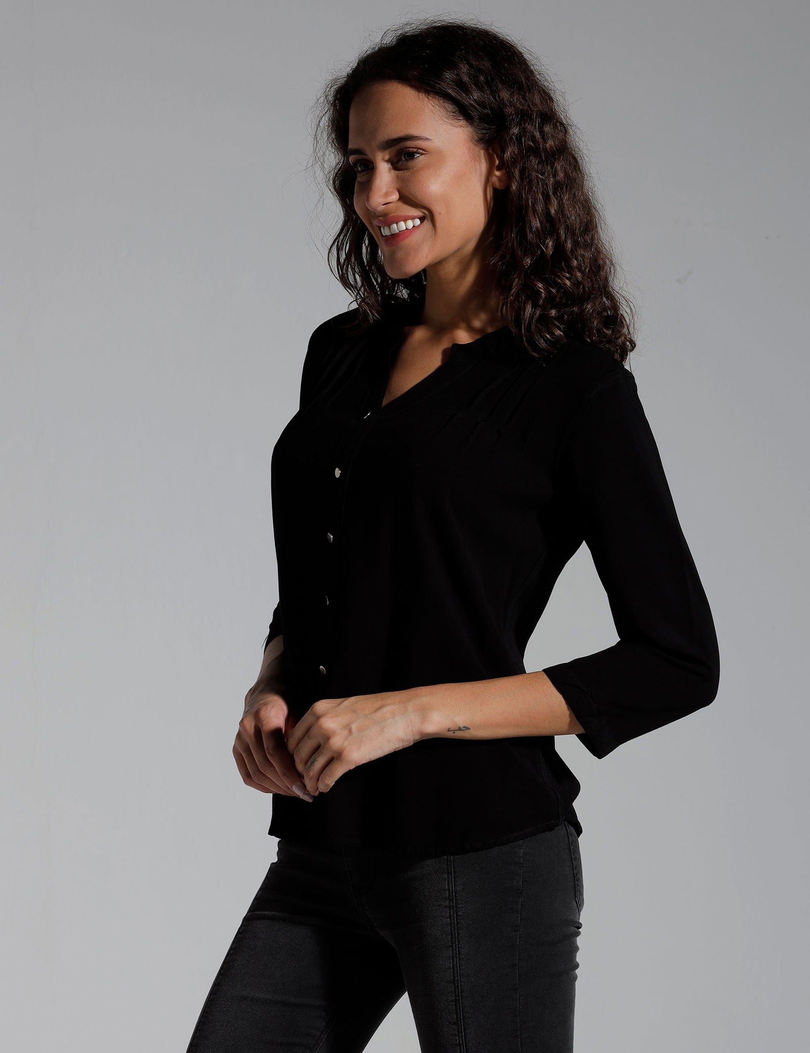 Women Solid Viscose Regular Fit Casual Shirt