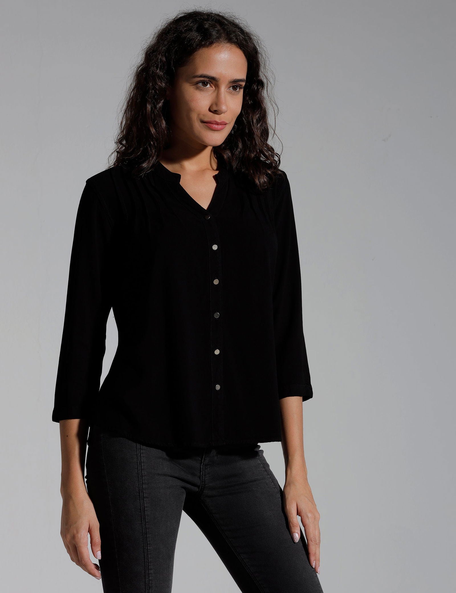 Women Solid Viscose Regular Fit Casual Shirt