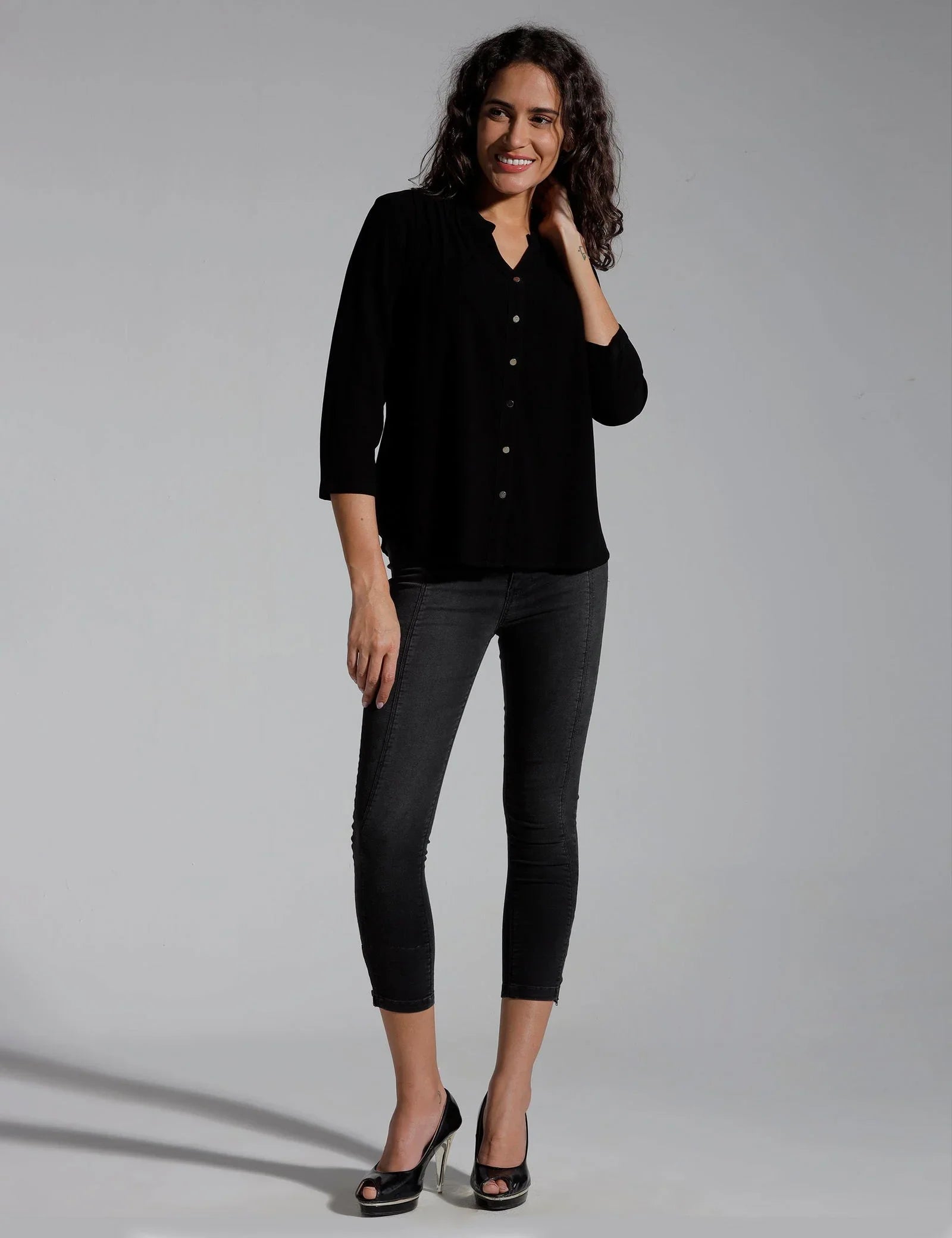 Women Solid Viscose Regular Fit Casual Shirt