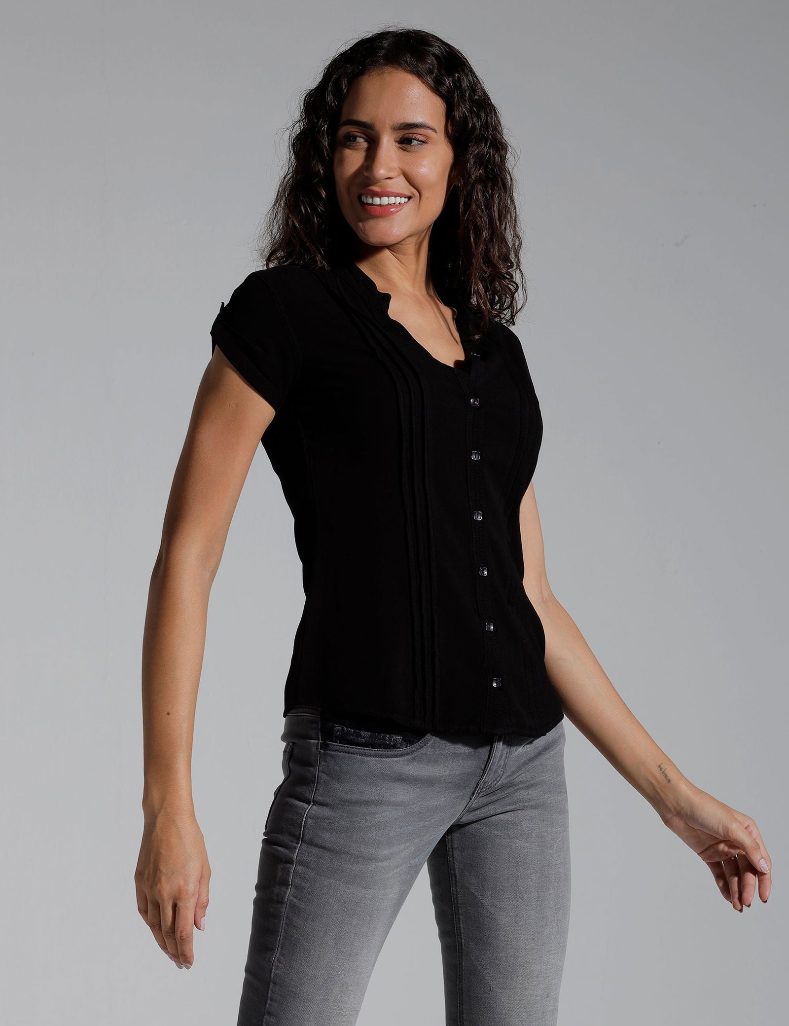 Women Solid Viscose Regular Fit Casual Shirt