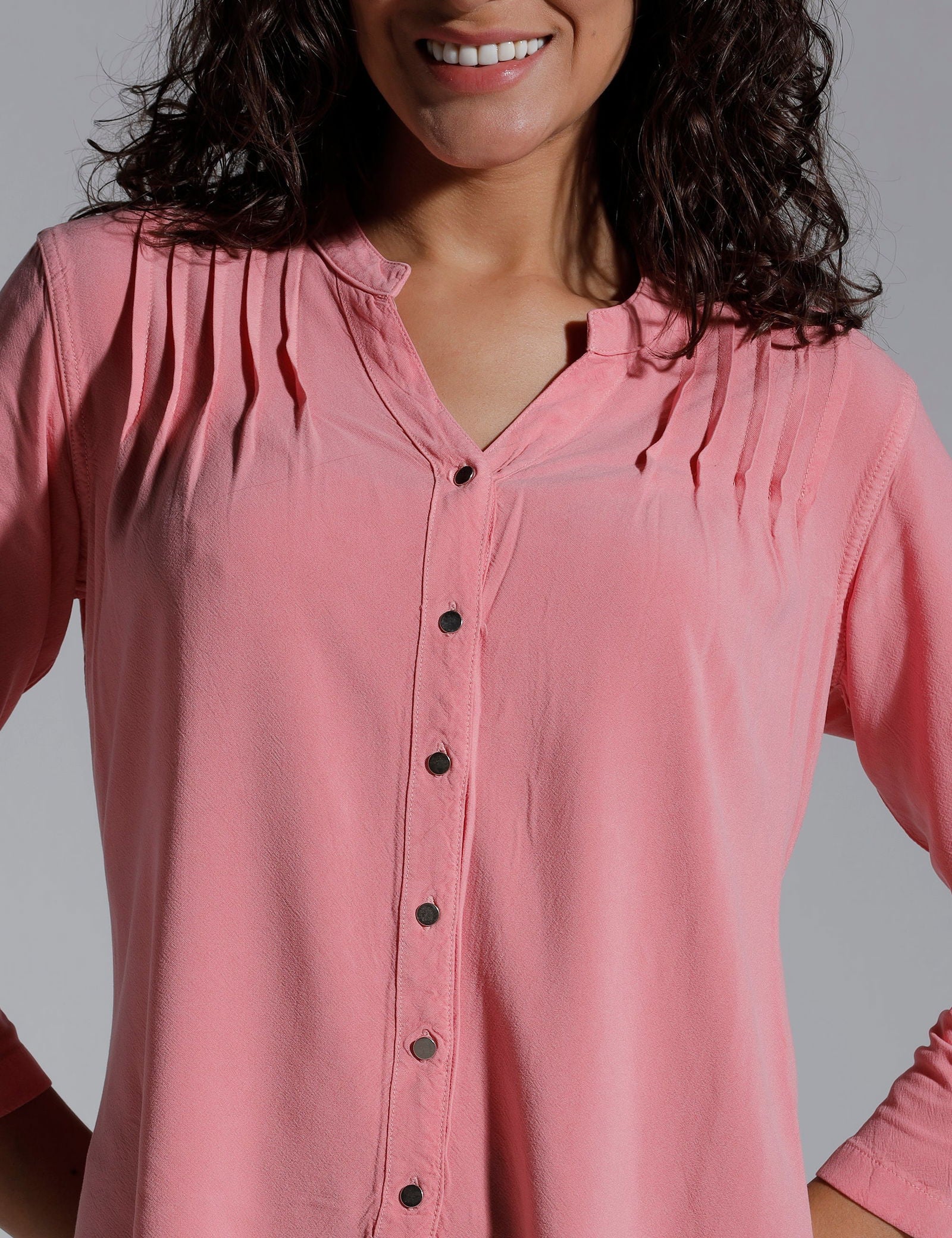Women Solid Viscose Regular Fit Casual Shirt
