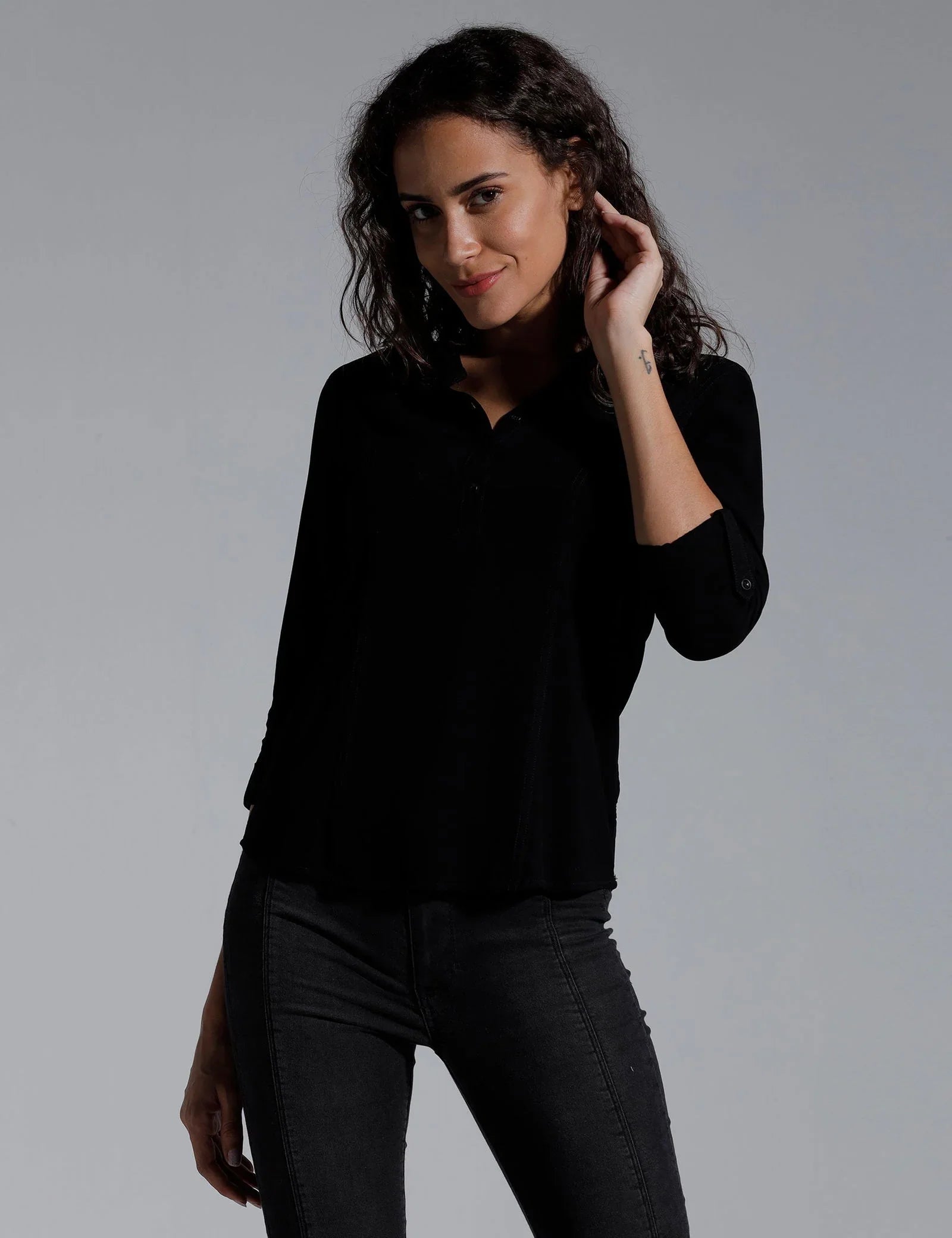 Women Solid Viscose Slim Fit Casual Top