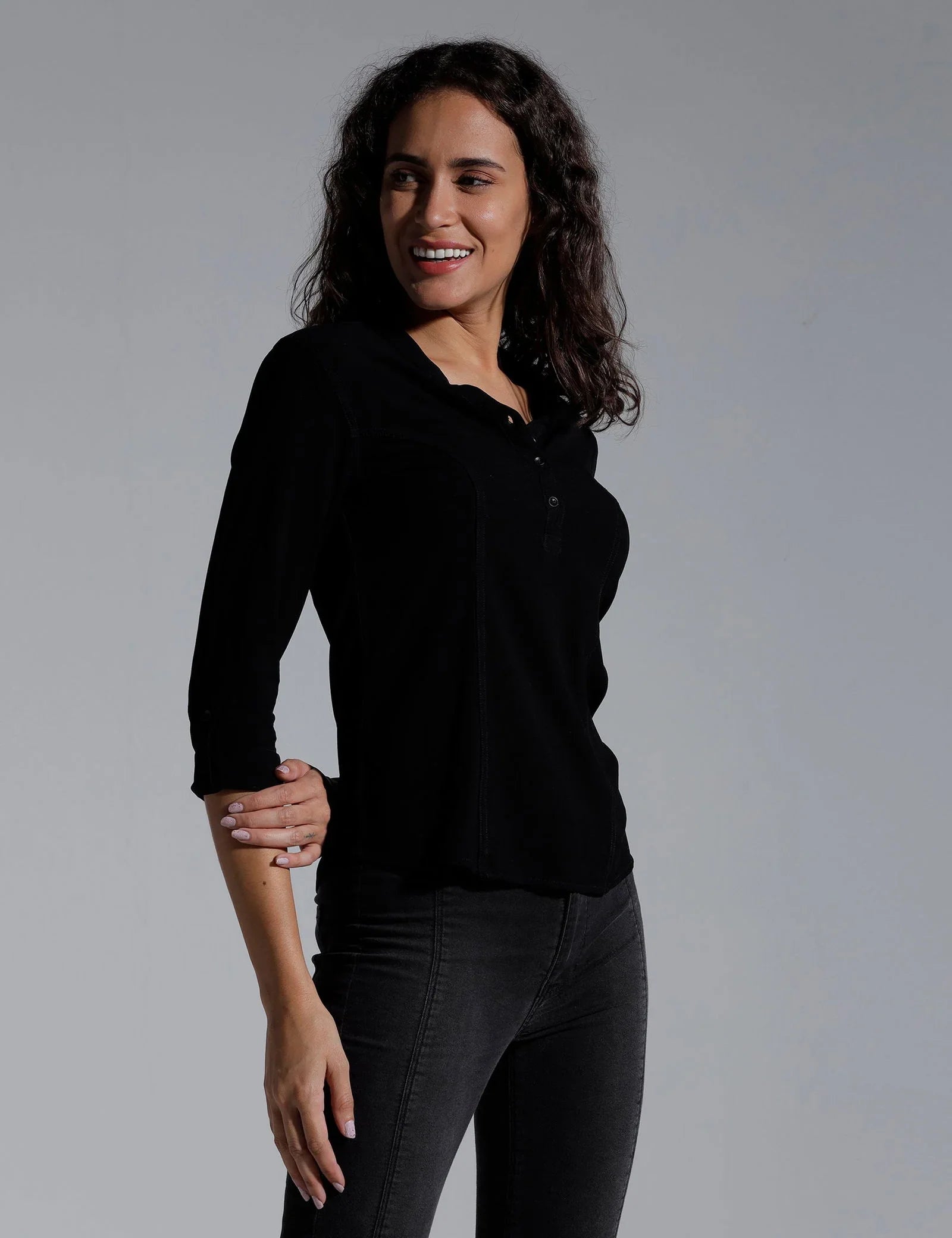 Women Solid Viscose Slim Fit Casual Top