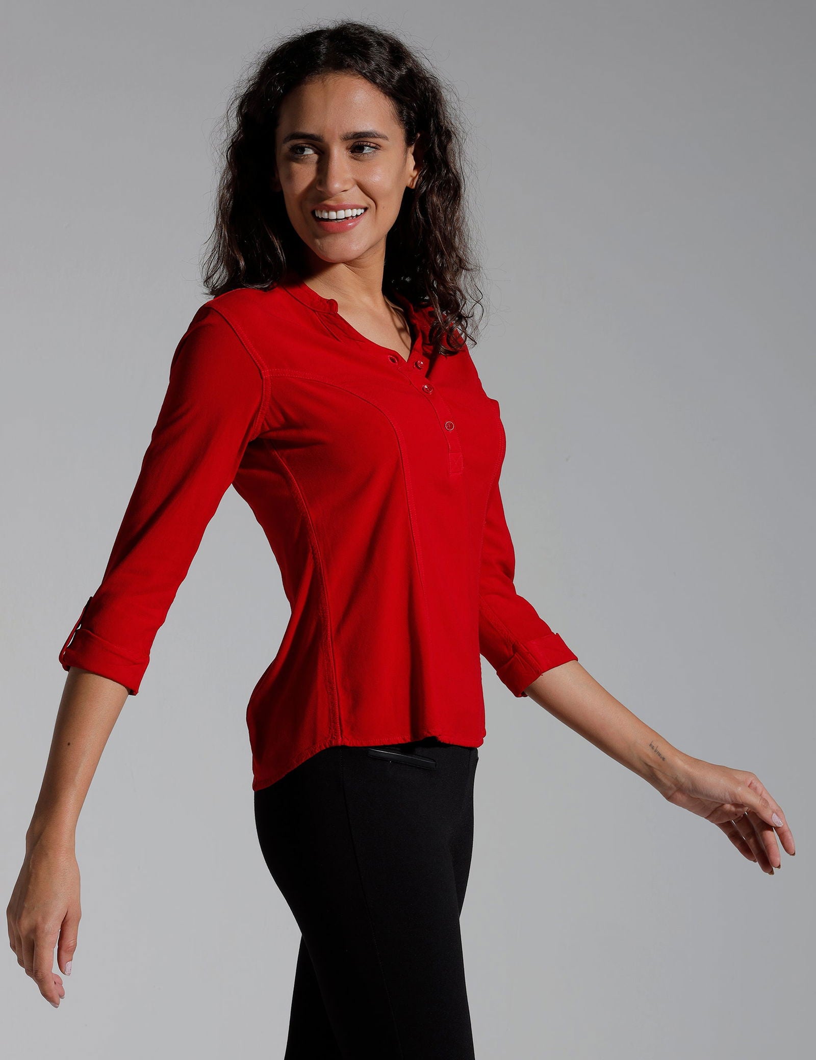 Women Solid Viscose Slim Fit Casual Top