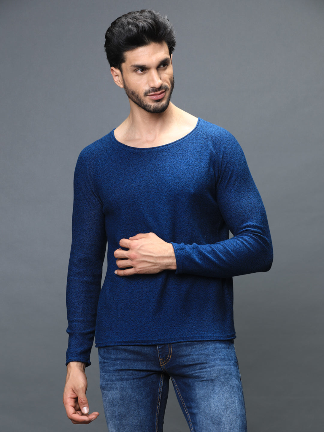 IDENTITI Men Light Weight Pull Over In Grindle Yarn