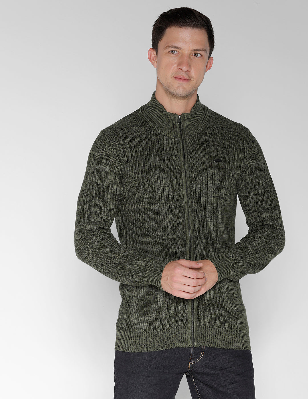 Identiti Full Sleeve Solid Slim Fit Cotton Casual Pull Over